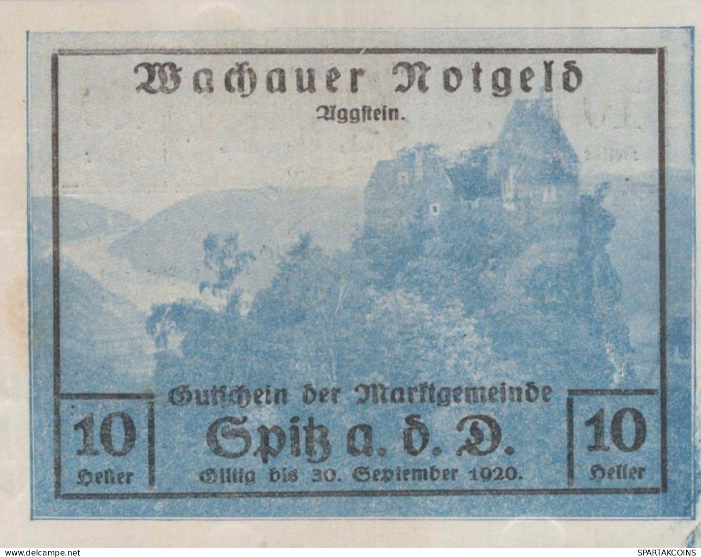 10 HELLER 1918-1921 Stadt WACHAU Niedrigeren Österreich Notgeld #PD930 - [11] Local Banknote Issues