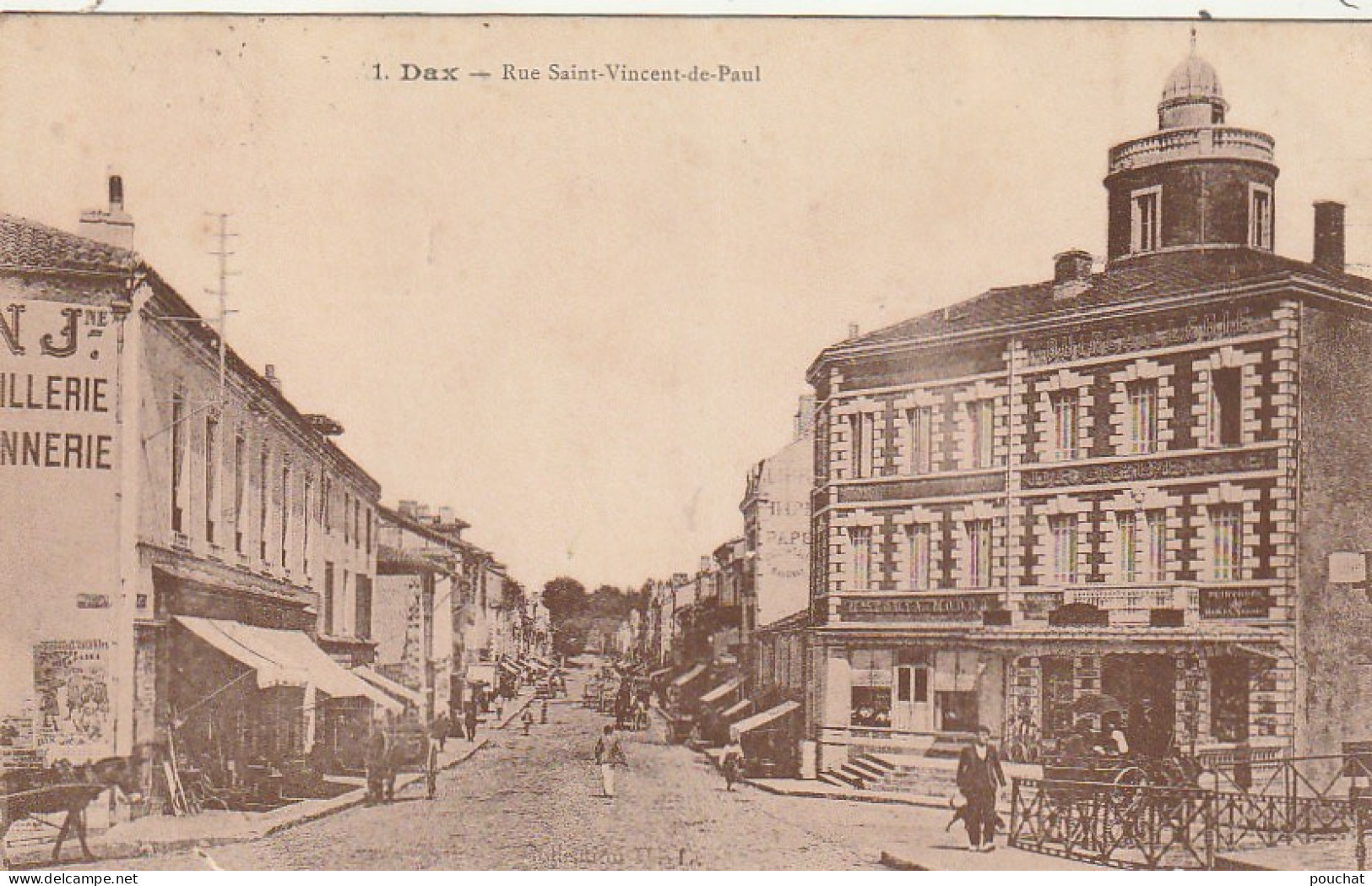 DE 21 -(40) DAX  -  RUE SAINT VINCENT DE PAUL - ANIMATION - COMMERCES : QUINCAILLERIE DROGUERIE ...  -  2 SCANS - Dax