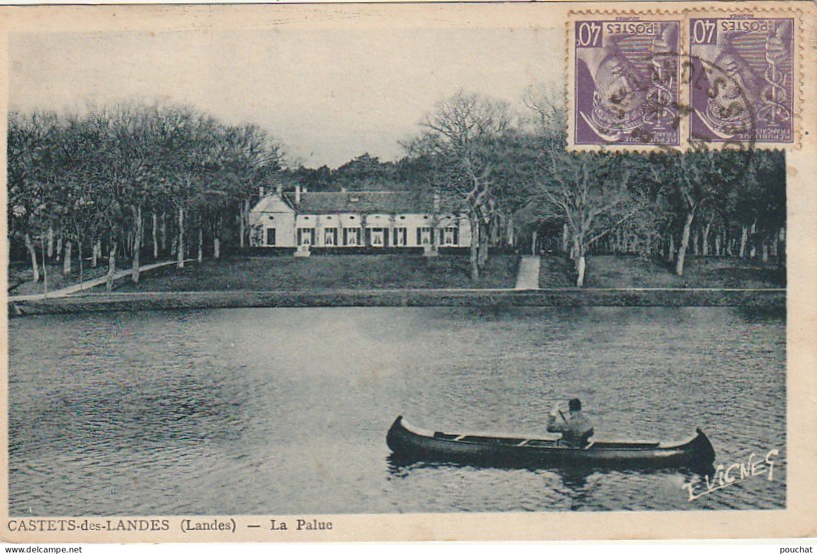 DE 21 -(40) CASTETS DES LANDES  -  LA PALUE - CANOTEUR - PHOT. VIGNES , CASTETS DES LANDES   -  2 SCANS - Other & Unclassified