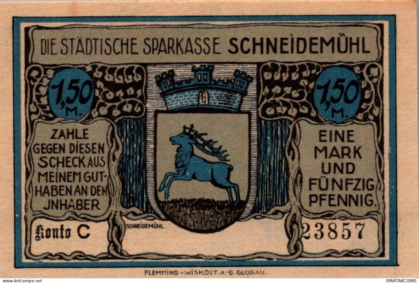 1.5 MARK 1914-1924 Stadt SCHNEIDEMÜHL Posen UNC DEUTSCHLAND Notgeld #PD305 - [11] Emissions Locales