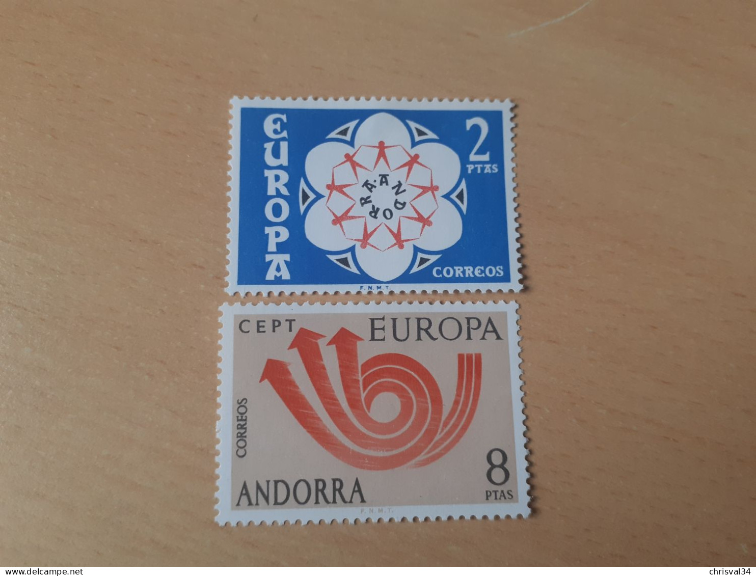 TIMBRES   ANDORRE  ESPAGNOL   EUROPA   1973   N  77  / 78   COTE  2,00  EUROS   NEUFS  LUXE** - 1973