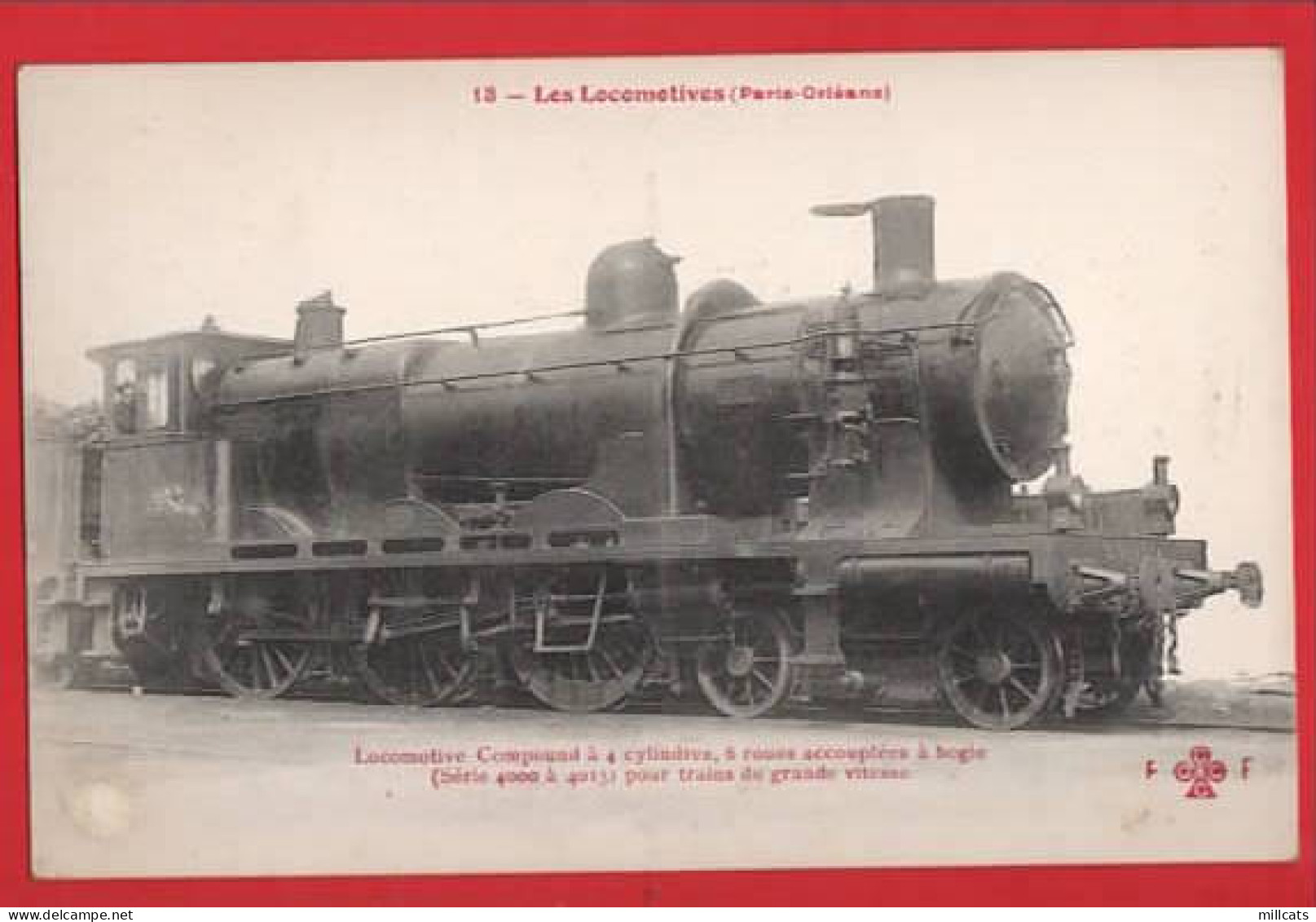 FRANCE  LES LOCOMOTIVES FRANCAIS  ( PARIS - ORLEANS  ) MACHINE  7004  CARD CARTE 13 - Trenes