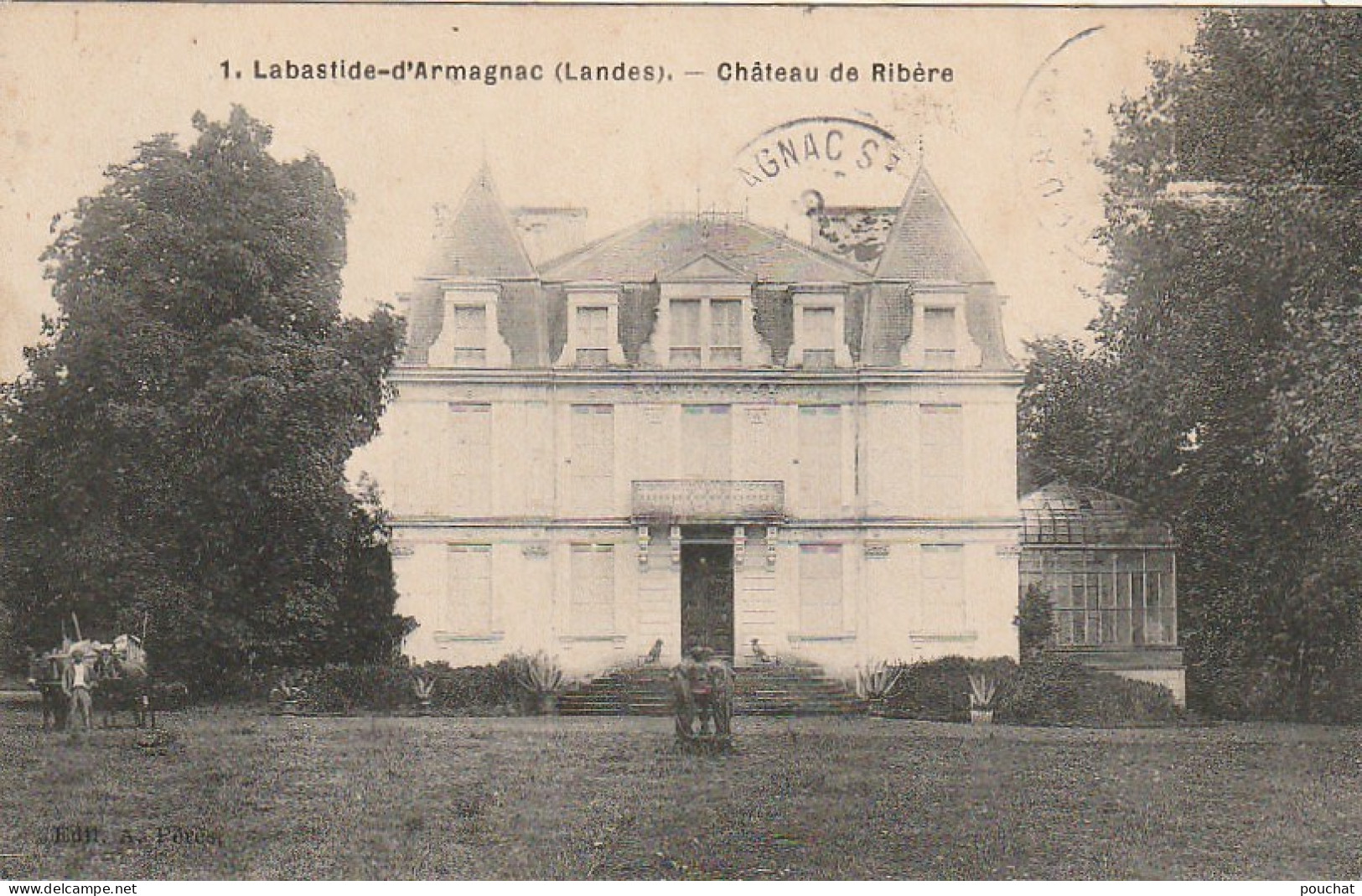 DE 21 -(40) LABASTIDE D' ARMAGNAC  -  CHATEAU DE RIBERE - ANIMATION - ATTELAGE  -  2 SCANS - Andere & Zonder Classificatie