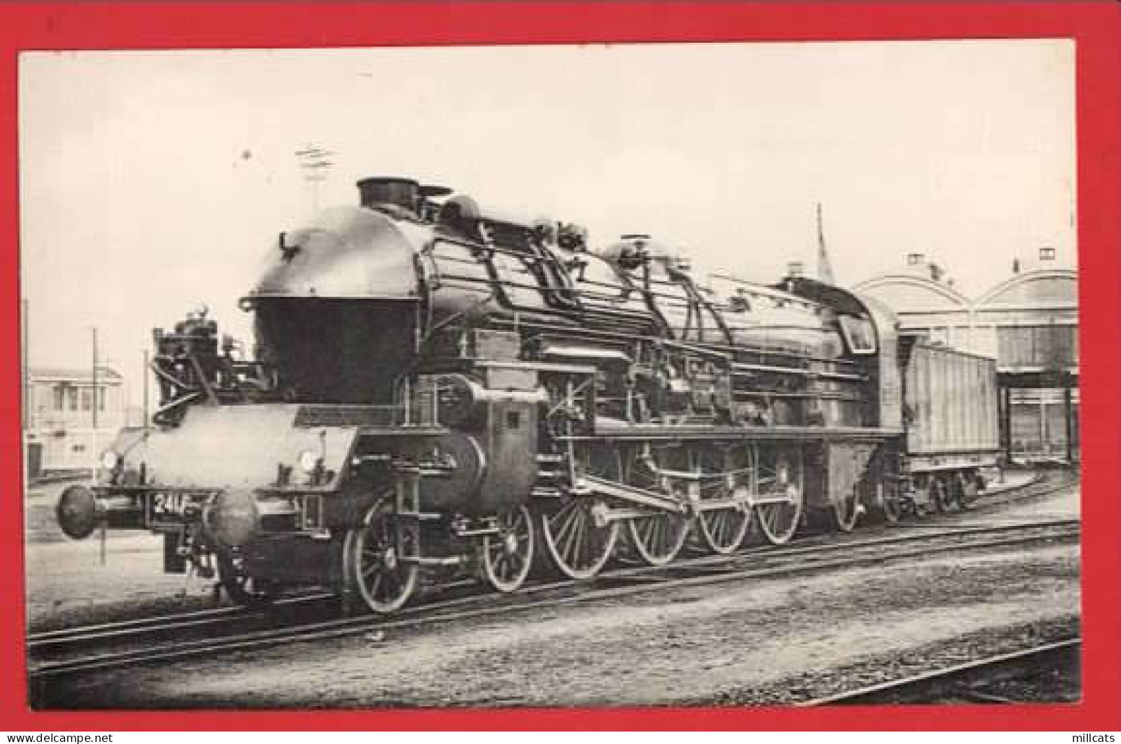 FRANCE  LES LOCOMOTIVES  DU SUD EST  ( EX PLM ) MACHINE 241 C 1  CARD CARTE 501 B - Trains