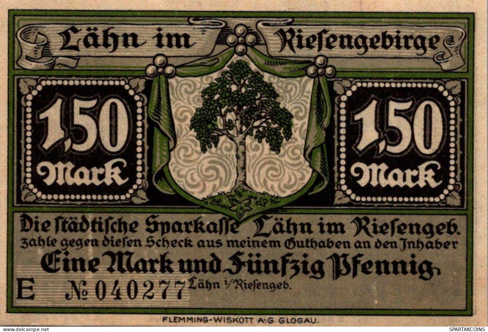 1.5 MARK 1914-1924 Stadt LÄHN Niedrigeren Silesia UNC DEUTSCHLAND Notgeld #PB897 - [11] Emissions Locales