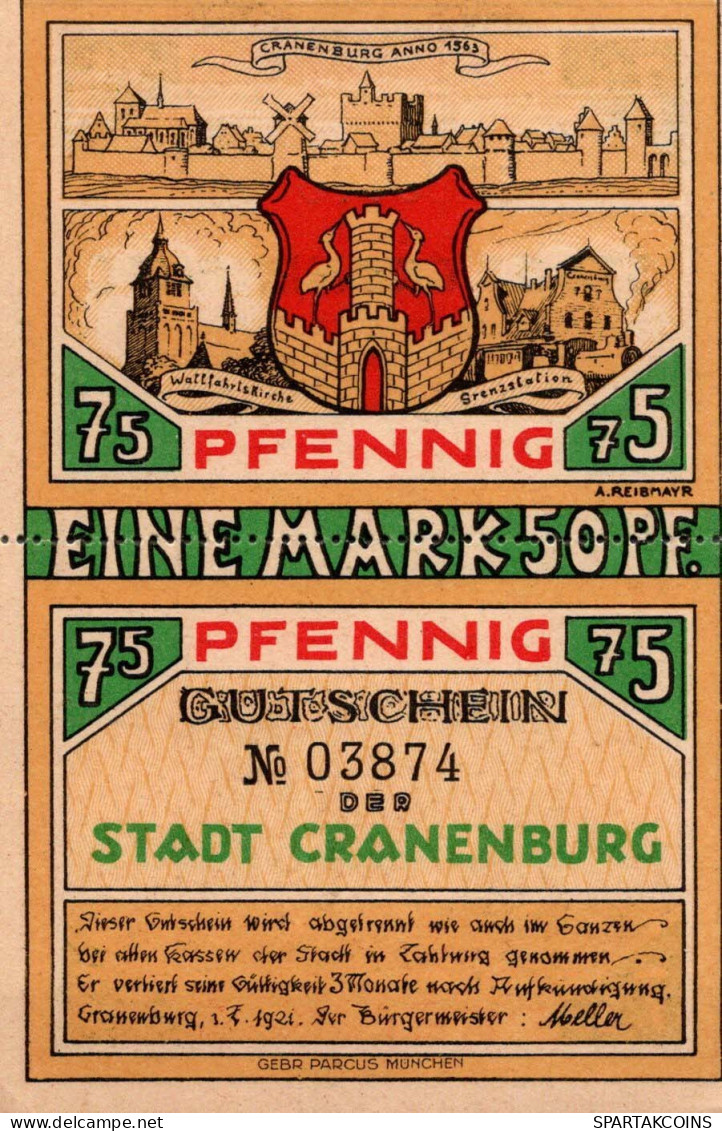 1.5 MARK 1914-1924 Stadt KRANENBURG Rhine UNC DEUTSCHLAND Notgeld #PA394 - [11] Emissions Locales