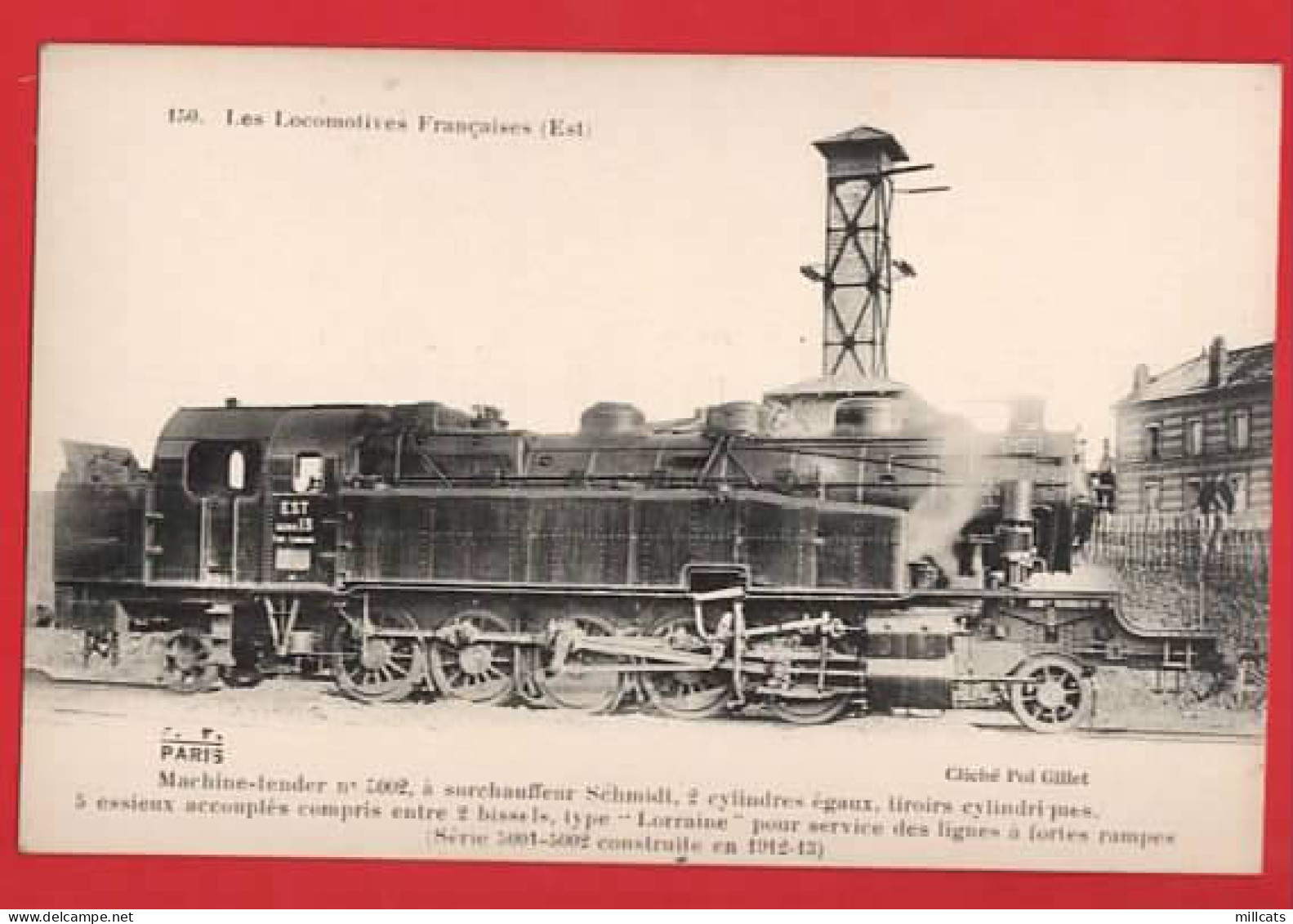 FRANCE  LES LOCOMOTIVES  FRANCAISES EST  MACHINE 5002 CARD CARTE 150 - Treinen