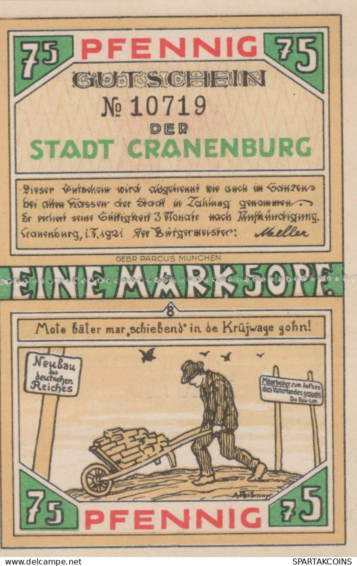 1.5 MARK 1914-1924 Stadt KRANENBURG Rhine UNC DEUTSCHLAND Notgeld #PA393 - [11] Emissions Locales