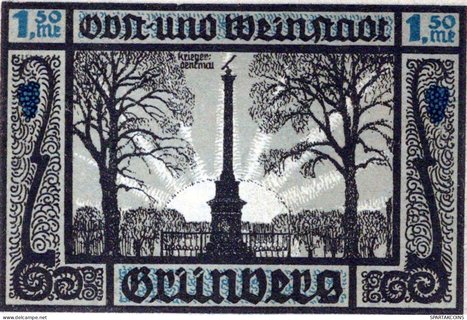 1.5 MARK 1914-1924 Stadt GRÜNBERG Niedrigeren Silesia UNC DEUTSCHLAND Notgeld #PD066 - [11] Emissions Locales