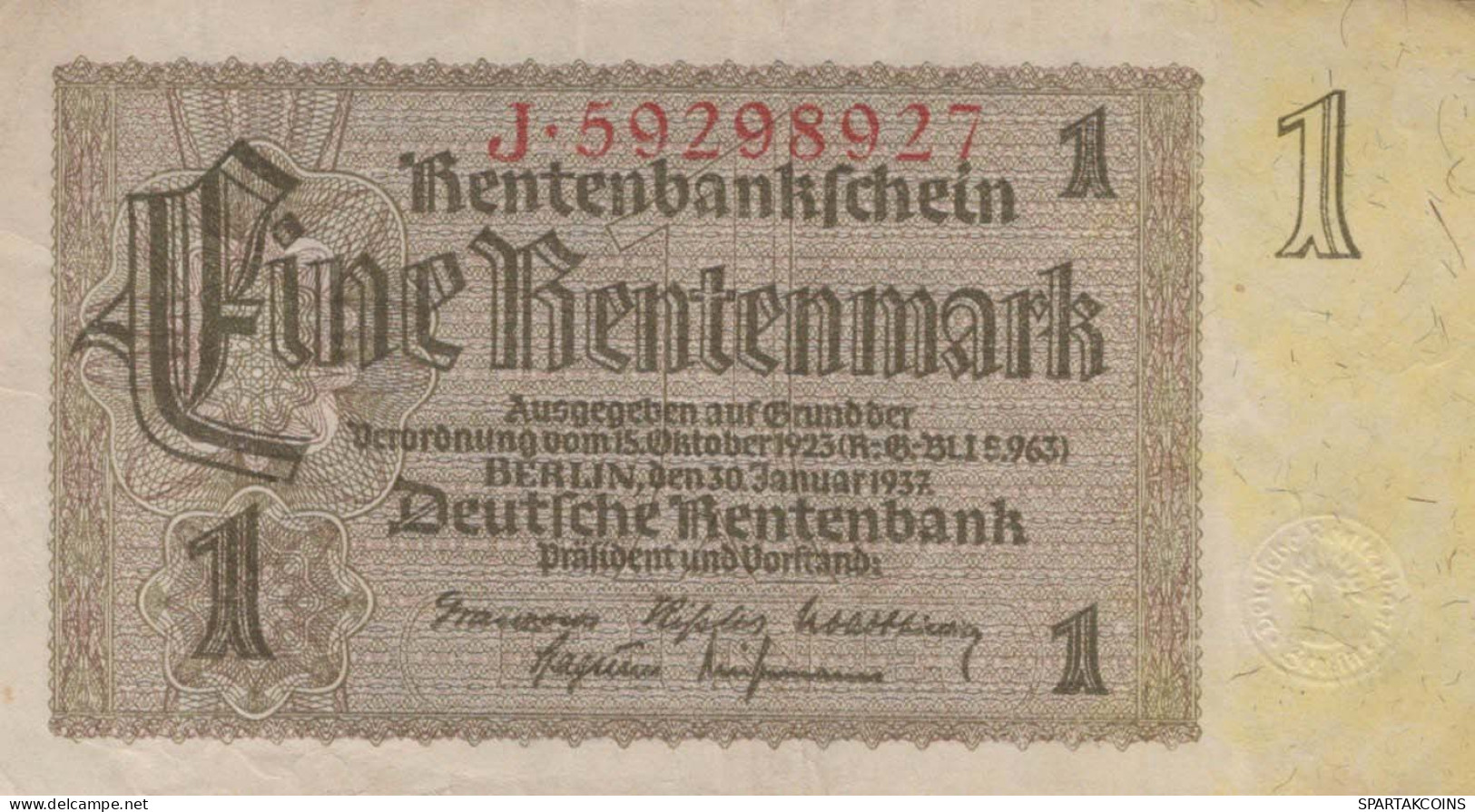 1 RENTENMARK 1923 Stadt BERLIN DEUTSCHLAND Papiergeld Banknote #PL195 - [11] Local Banknote Issues