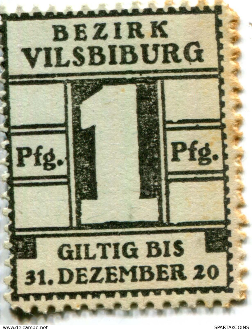 1 PFENNIG 1920 Stadt VILSBIBURG Bavaria DEUTSCHLAND Notgeld Papiergeld Banknote #PL499 - [11] Local Banknote Issues
