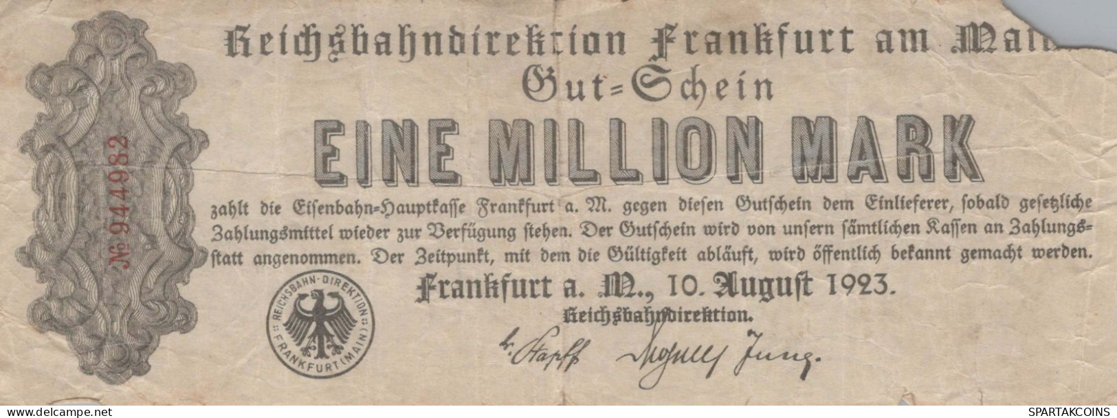 1 MILLION MARK 1923 Stadt FRANKFURT AM MAIN Hesse-Nassau DEUTSCHLAND Papiergeld Banknote #PL012 - [11] Local Banknote Issues