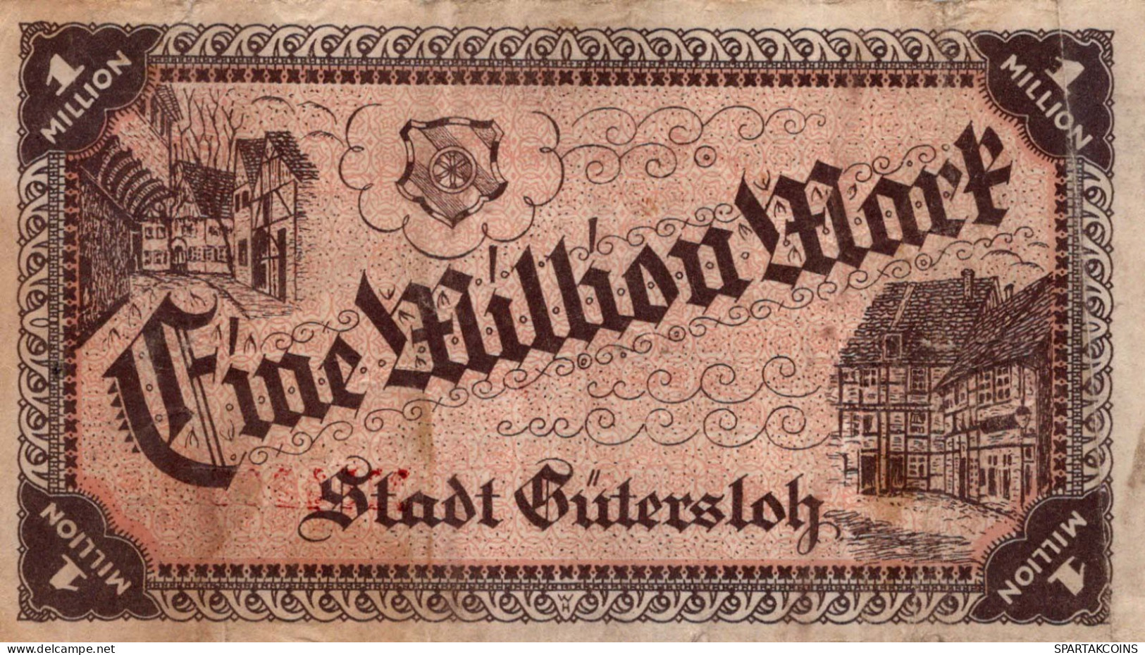 1 MILLION MARK 1923 Stadt Gütersloh Westphalia DEUTSCHLAND Papiergeld Banknote #PK868 - [11] Local Banknote Issues