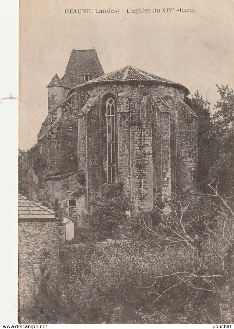 DE 22 -(40) GEAUNE  -  L'EGLISE DU XIVe SIECLE  -  2 SCANS - Altri & Non Classificati