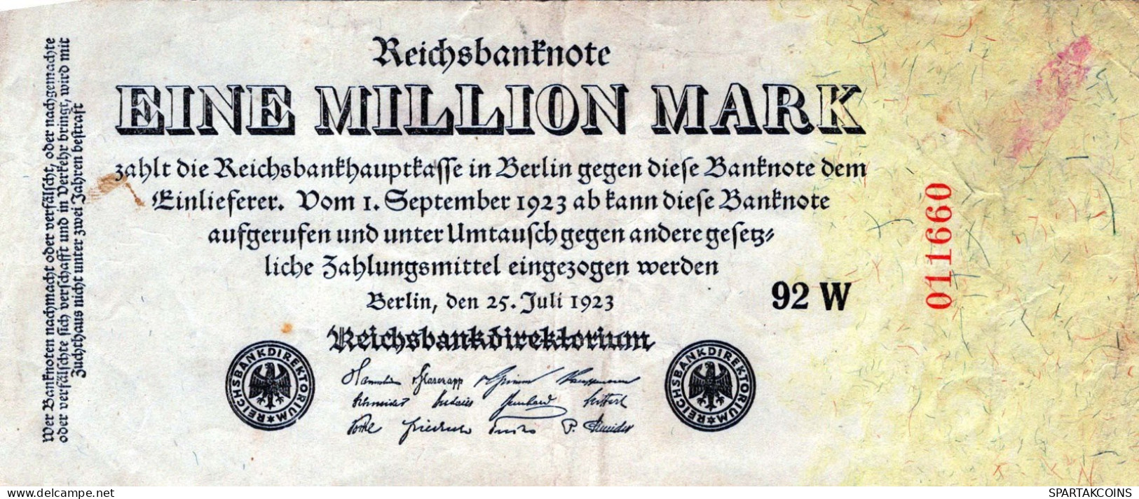 1 MILLION MARK 1923 Stadt BERLIN DEUTSCHLAND Papiergeld Banknote #PK802 - [11] Emissions Locales
