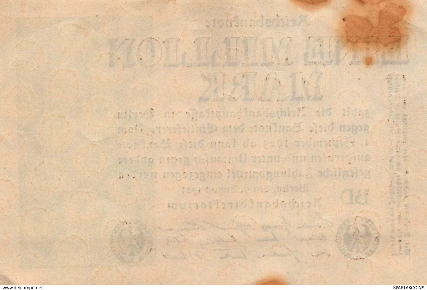 1 MILLION MARK 1923 Stadt BERLIN DEUTSCHLAND Notgeld Banknote #PF839 - [11] Emissions Locales
