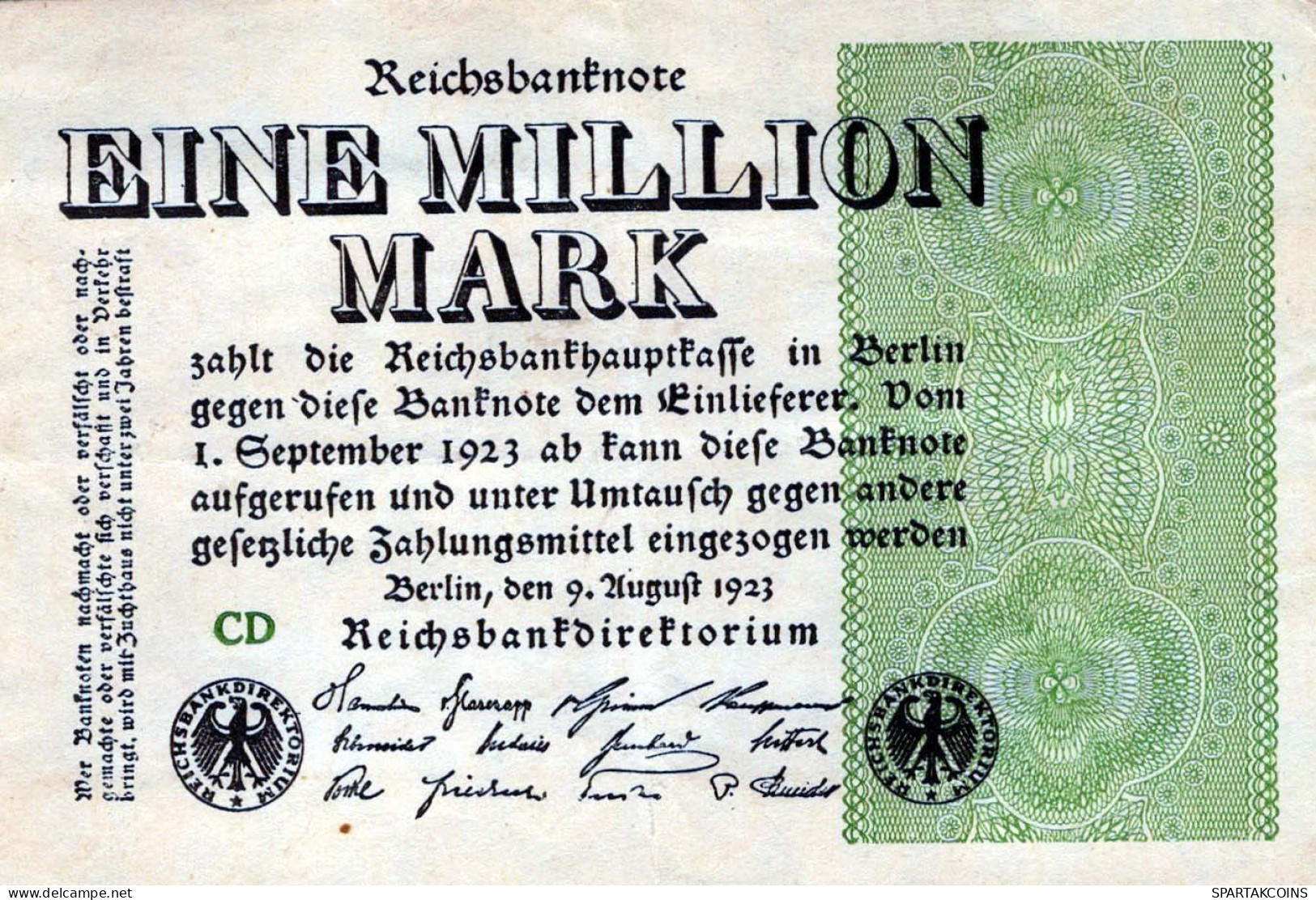 1 MILLION MARK 1923 Stadt Banknotes From DEUTSCHLAND Between 1871 And 1948 UNC DEUTSCHLAND Papiergeld Banknote #PK720 - [11] Emissions Locales