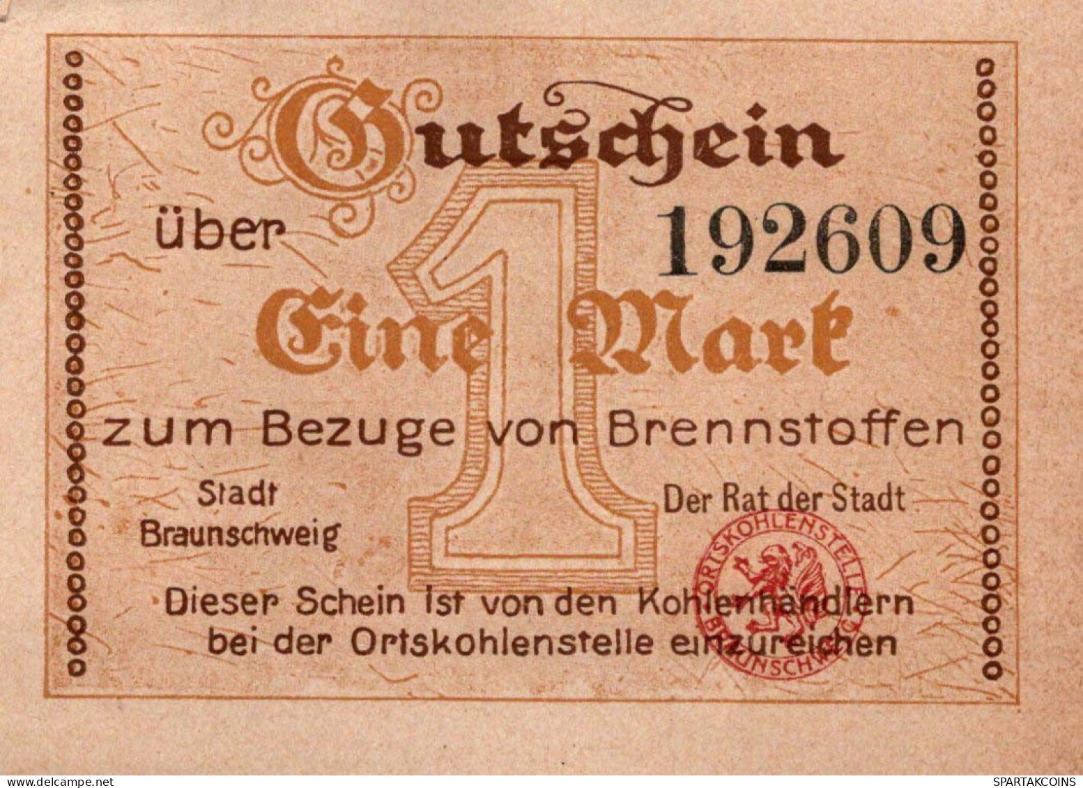 1 MARK Stadt BRAUNLAGE Brunswick DEUTSCHLAND Notgeld Papiergeld Banknote #PF470 - [11] Local Banknote Issues