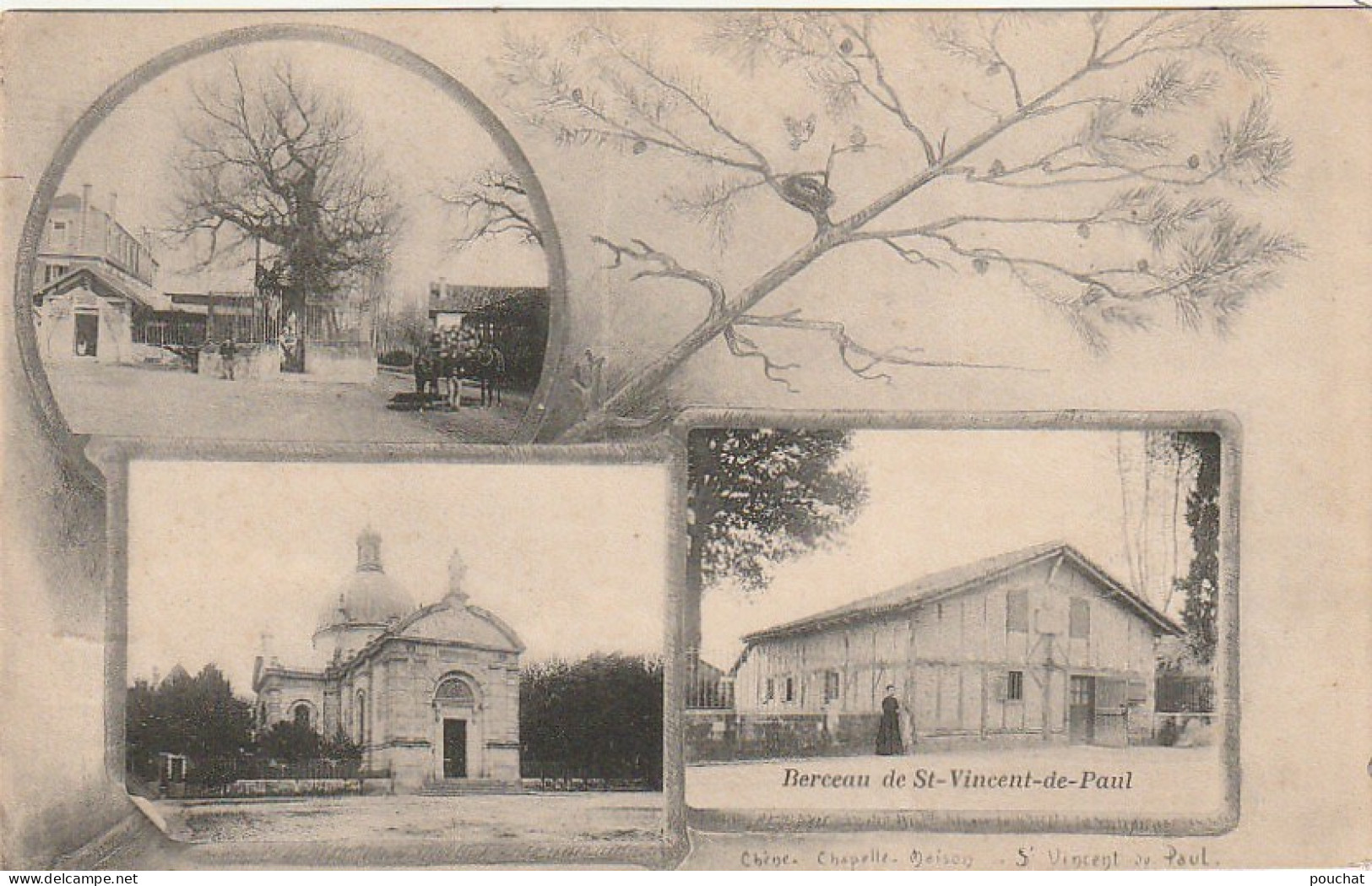 DE 22 -(40) BERCEAU DE ST VINCENT DE PAUL  - CARTE MULTIVUES  -  2 SCANS - Autres & Non Classés