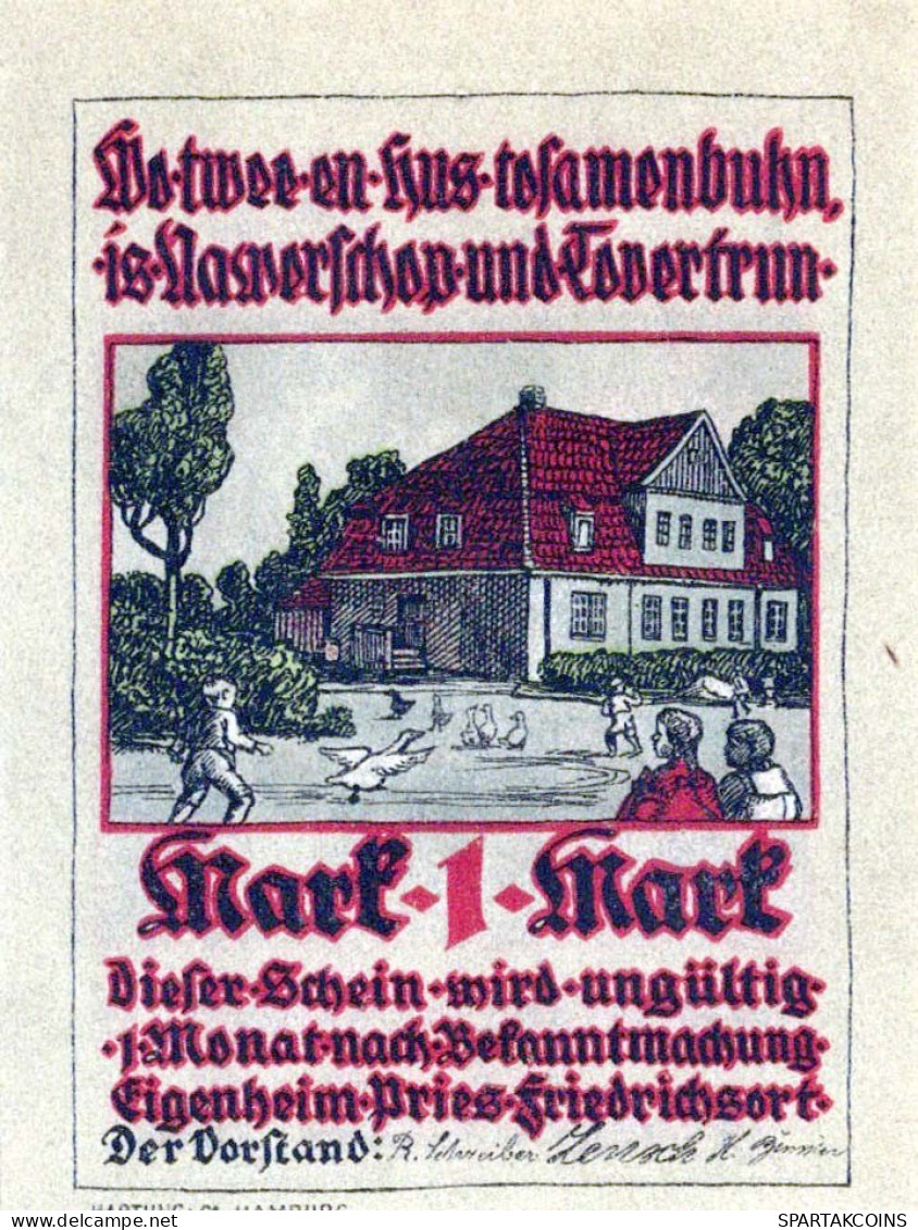 1 MARK 1922 Stadt PRIES-FRIEDRICHSORT Schleswig-Holstein UNC DEUTSCHLAND #PB736 - [11] Local Banknote Issues
