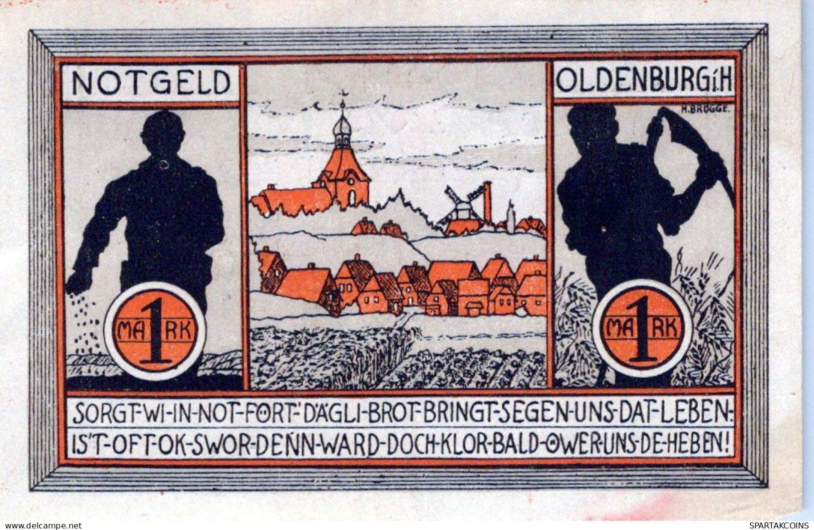 1 MARK 1922 Stadt OLDENBURG IN HOLSTEIN Schleswig-Holstein UNC DEUTSCHLAND #PI842 - [11] Emissions Locales