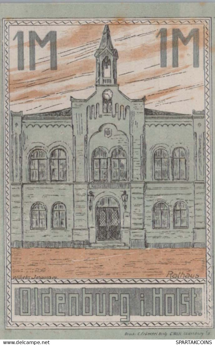 1 MARK 1922 Stadt OLDENBURG IN HOLSTEIN Schleswig-Holstein UNC DEUTSCHLAND #PI835 - [11] Local Banknote Issues