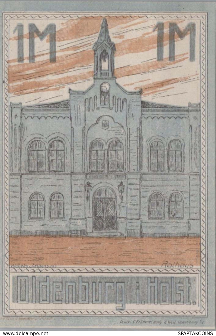 1 MARK 1922 Stadt OLDENBURG IN HOLSTEIN Schleswig-Holstein DEUTSCHLAND #PF645 - [11] Local Banknote Issues