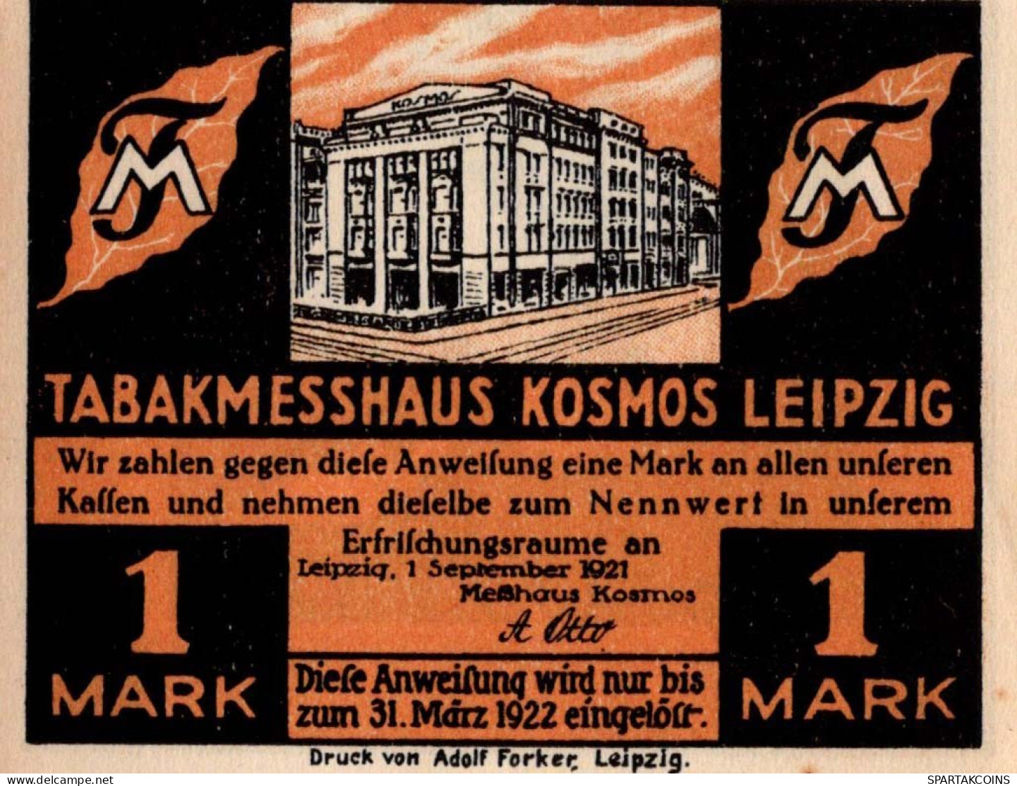 1 MARK 1922 Stadt LEIPZIG Saxony UNC DEUTSCHLAND Notgeld Banknote #PB405 - [11] Local Banknote Issues
