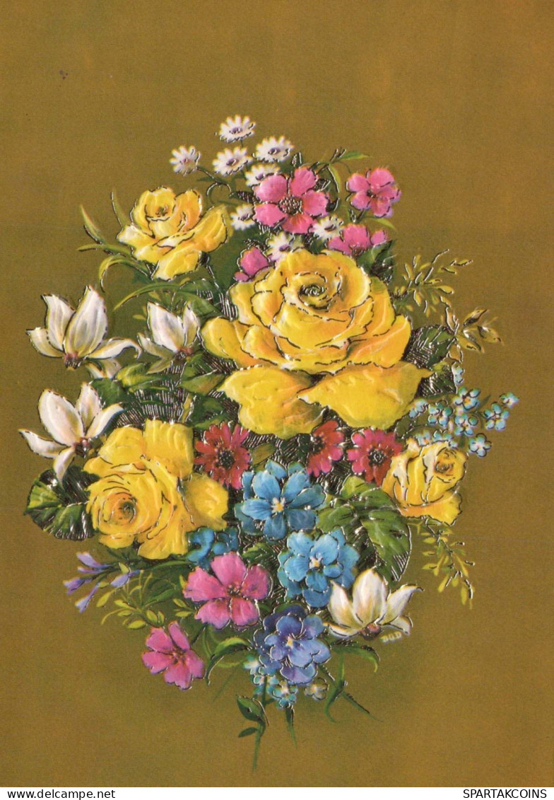 FLOWERS Vintage Postcard CPSM #PAR906.GB - Blumen