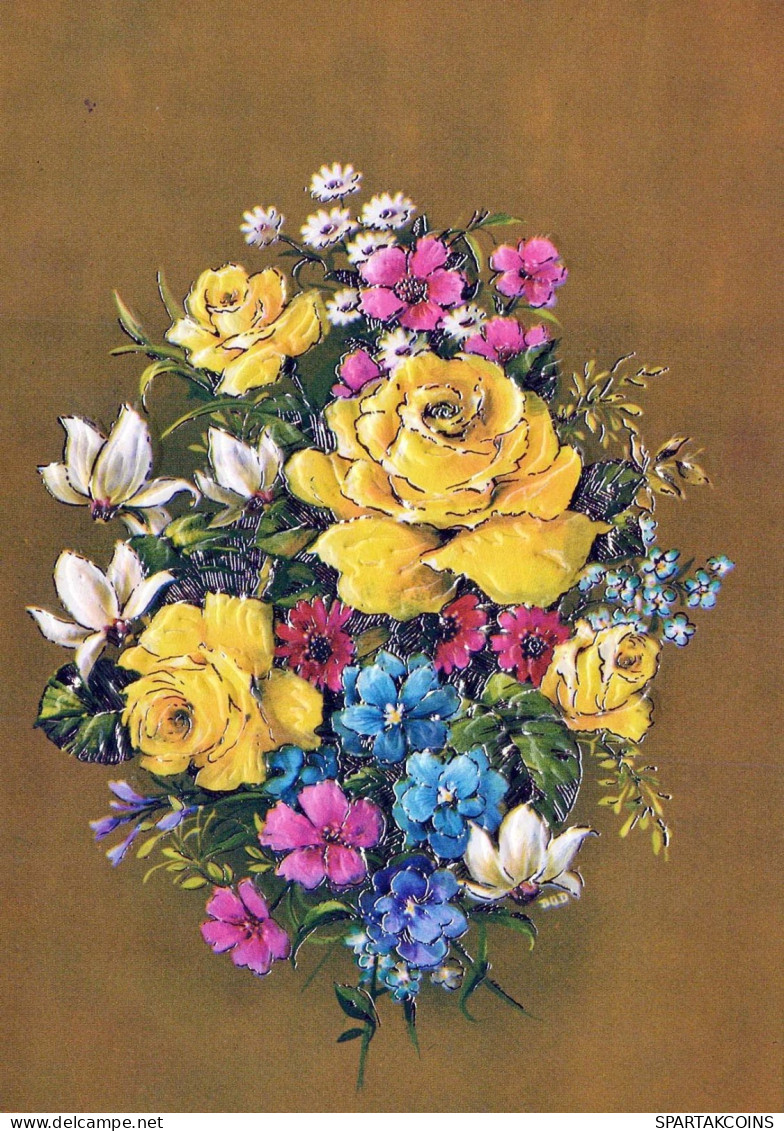 FLOWERS Vintage Postcard CPSM #PAR906.GB - Blumen