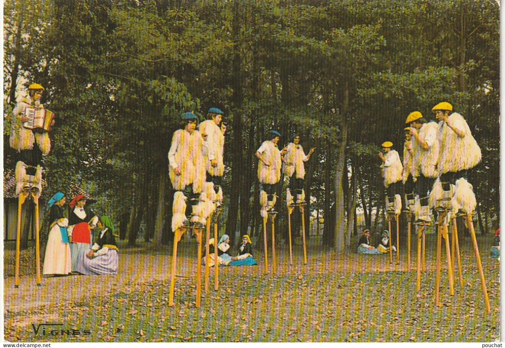 DE 23 -(40) "  VISAGE DES LANDES  " -  GROUPE BASCO LANDAIS DE CAPBRETON - ECHASSIERS   - CARTE COULEURS  - 2 SCANS - Dances