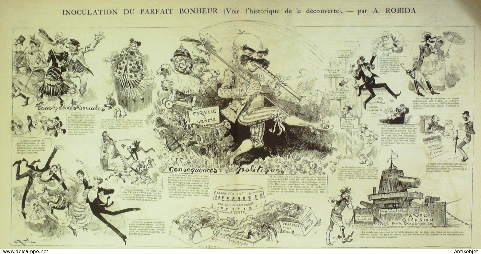 La Caricature 1884 N°239 Inoculation Du Parfait Bonheur Robida - Magazines - Before 1900