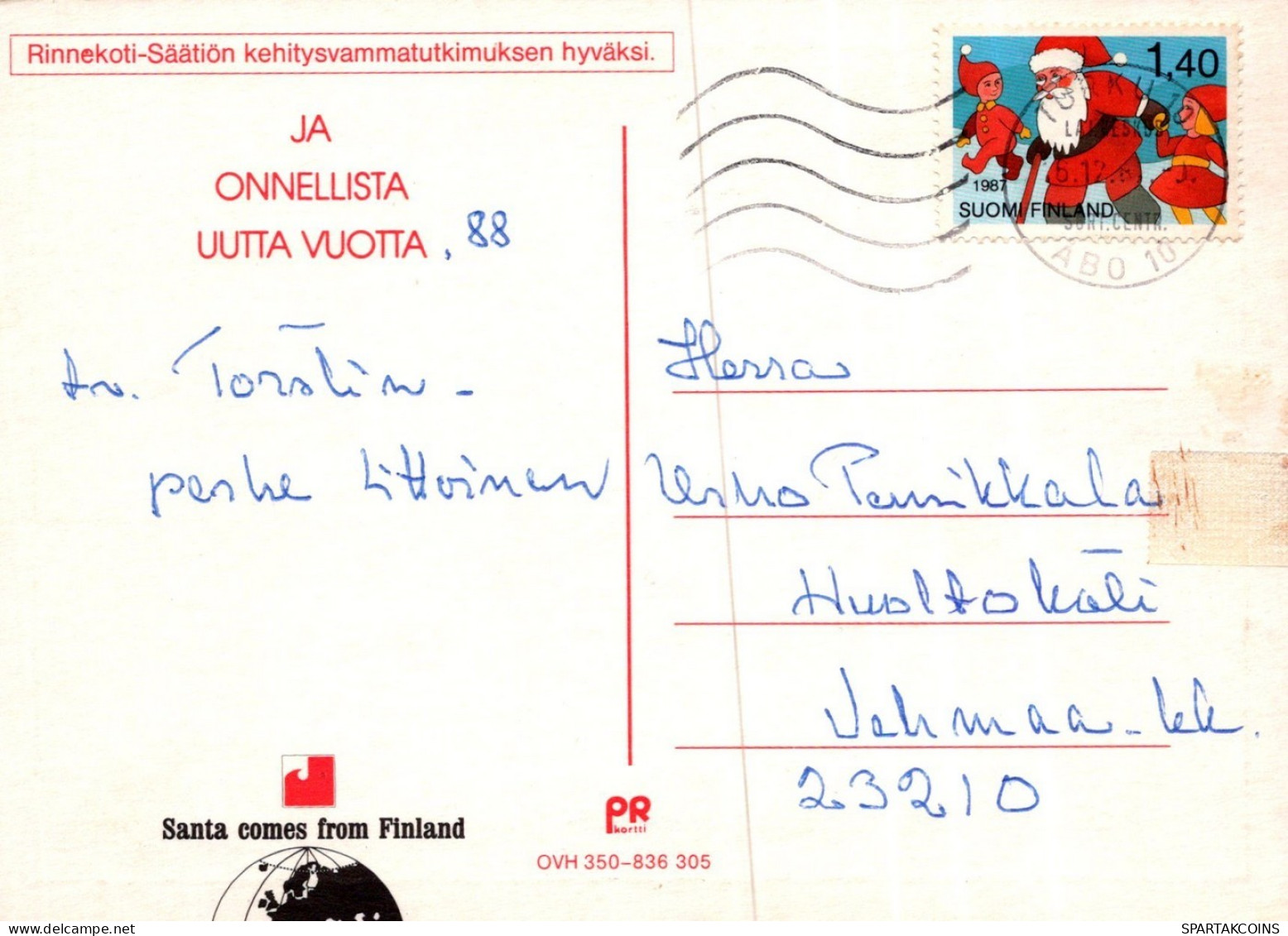 SANTA CLAUS CHILDREN CHRISTMAS Holidays Vintage Postcard CPSM #PAK371.GB - Santa Claus