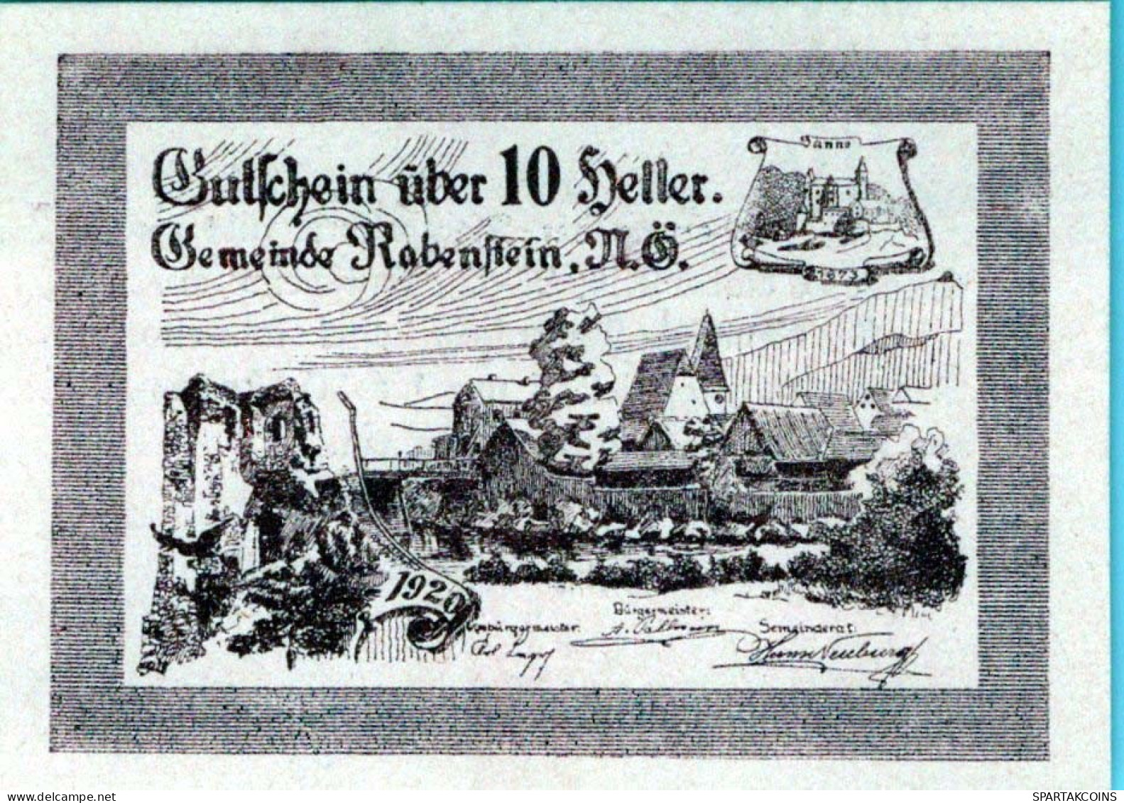 10 HELLER 1920 Stadt RABENSTEIN Niedrigeren Österreich Notgeld #PE574 - [11] Emisiones Locales