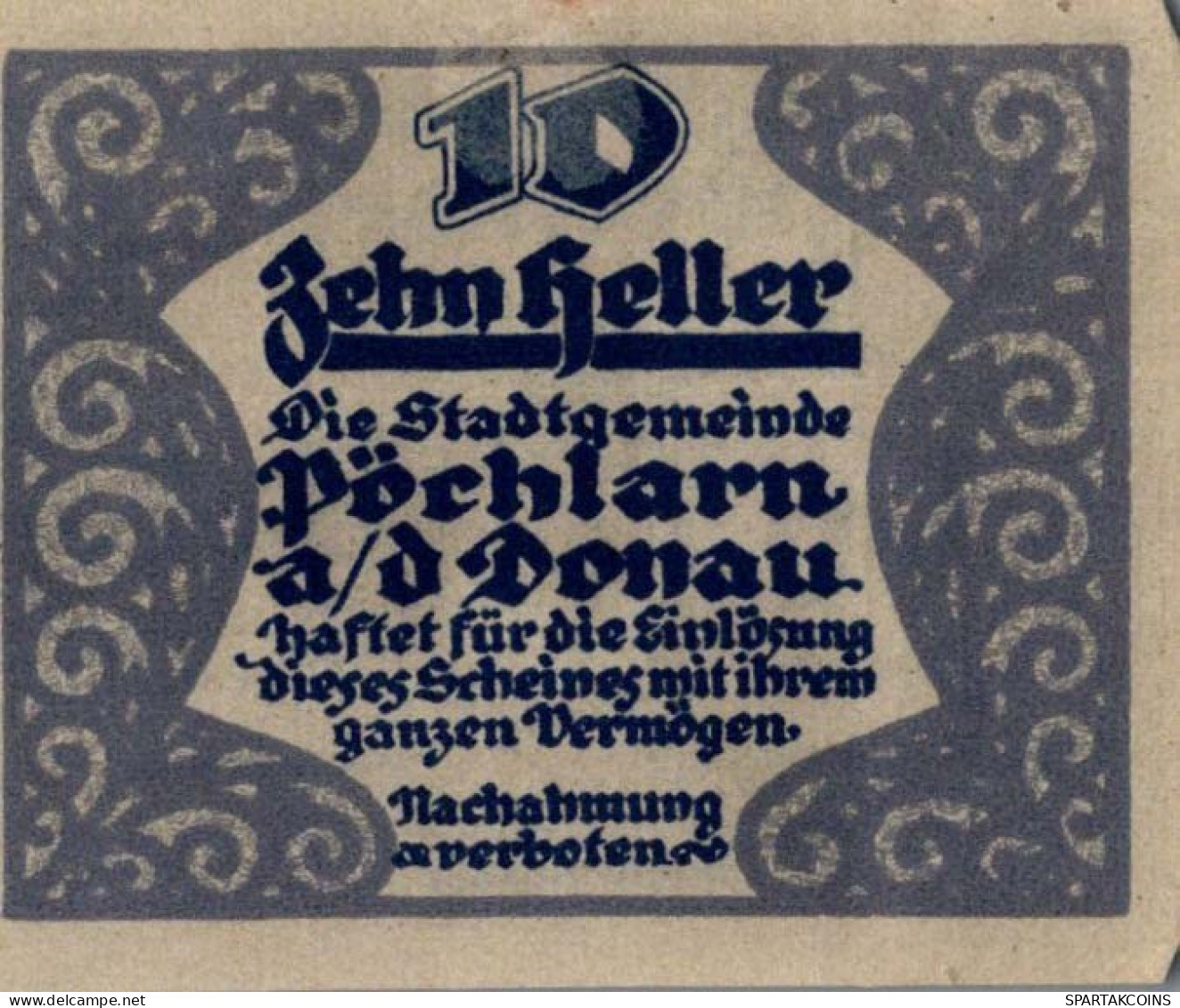 10 HELLER 1920 Stadt PoCHLARN Niedrigeren Österreich Notgeld Banknote #PI173 - [11] Emissions Locales