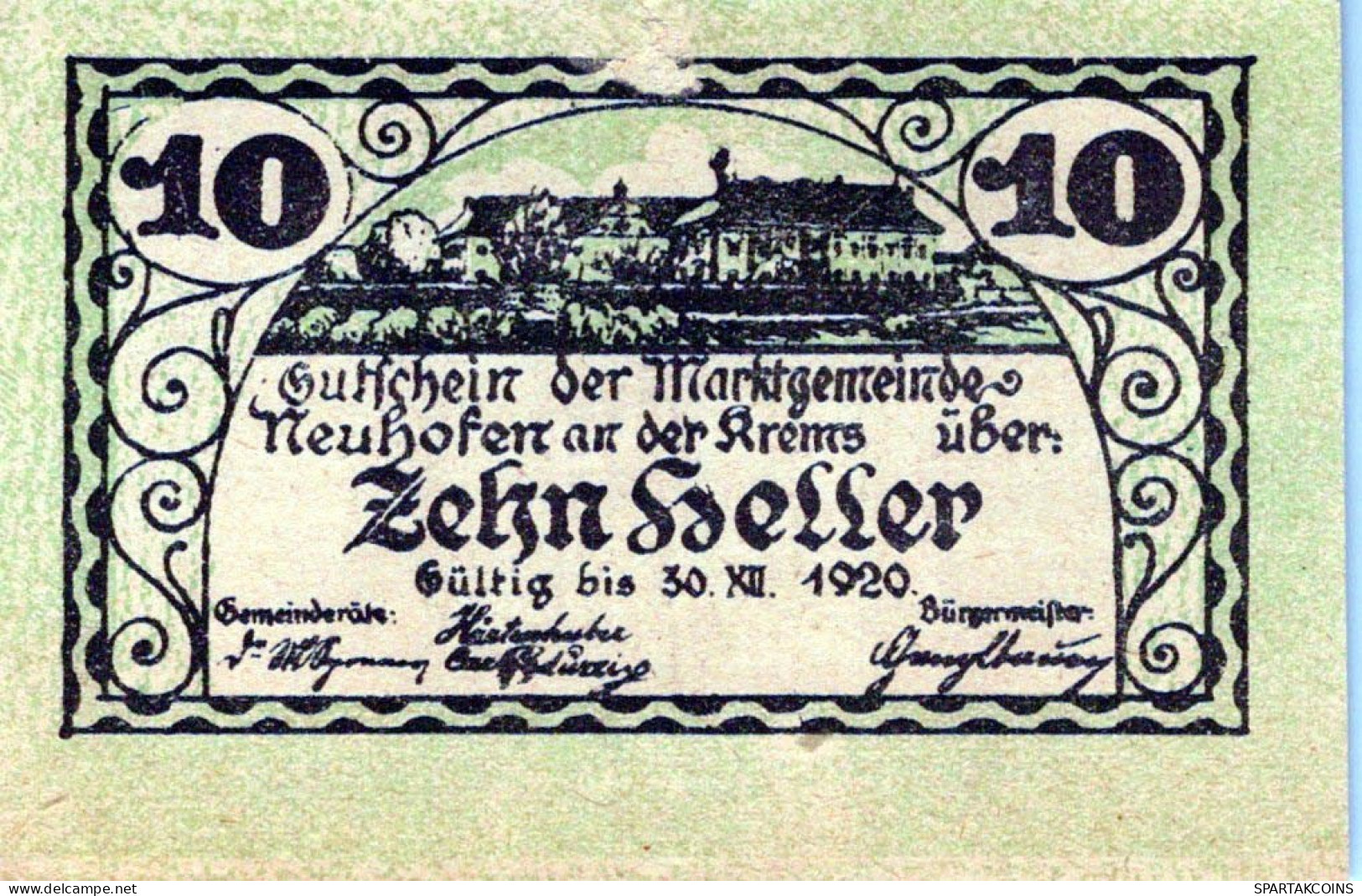 10 HELLER 1920 Stadt NEUHOFEN AN DER KREMS Oberösterreich Österreich #PI240 - [11] Emisiones Locales