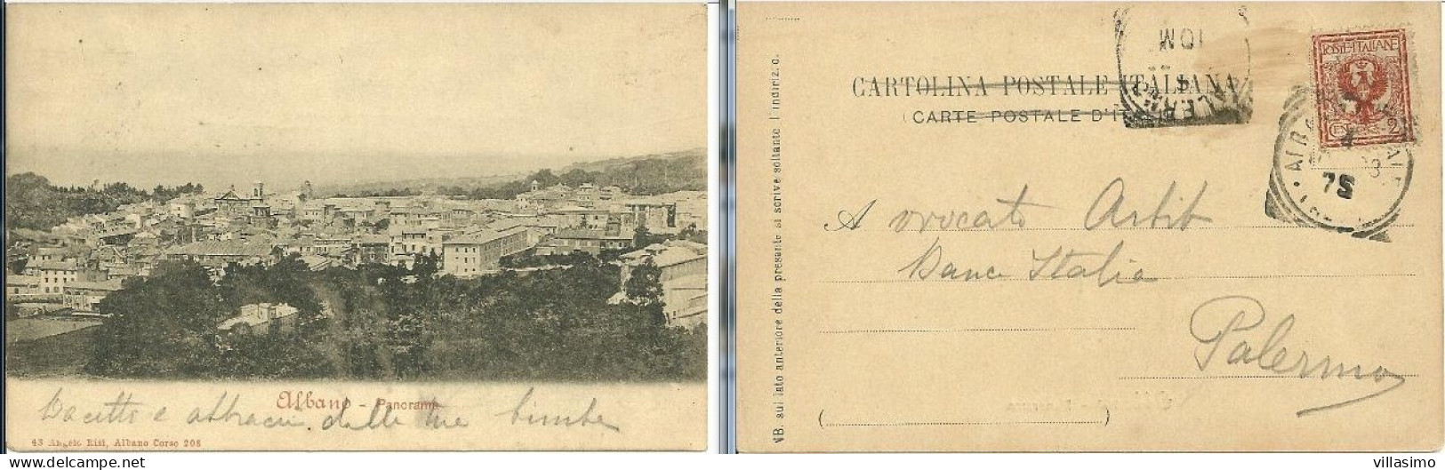 ROMA - ALBANO, PANORAMA - VG. 1903 - Tarjetas Panorámicas