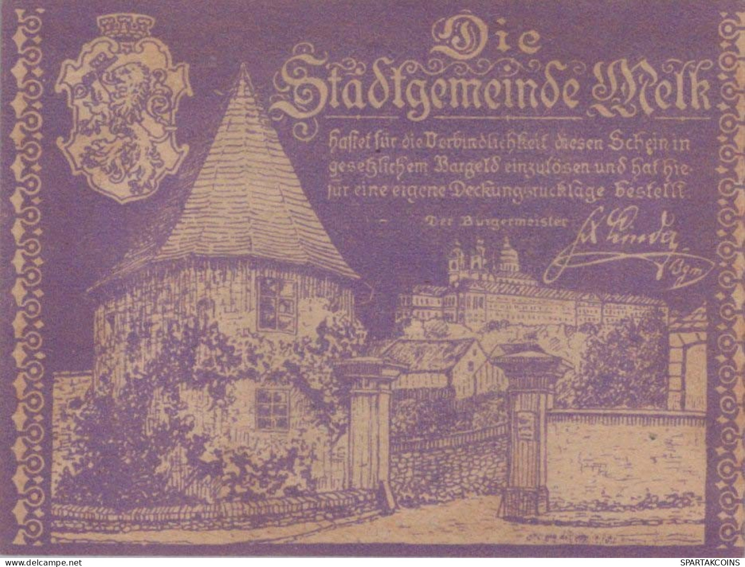 10 HELLER 1920 Stadt MELK Niedrigeren Österreich Notgeld Banknote #PD804 - [11] Local Banknote Issues