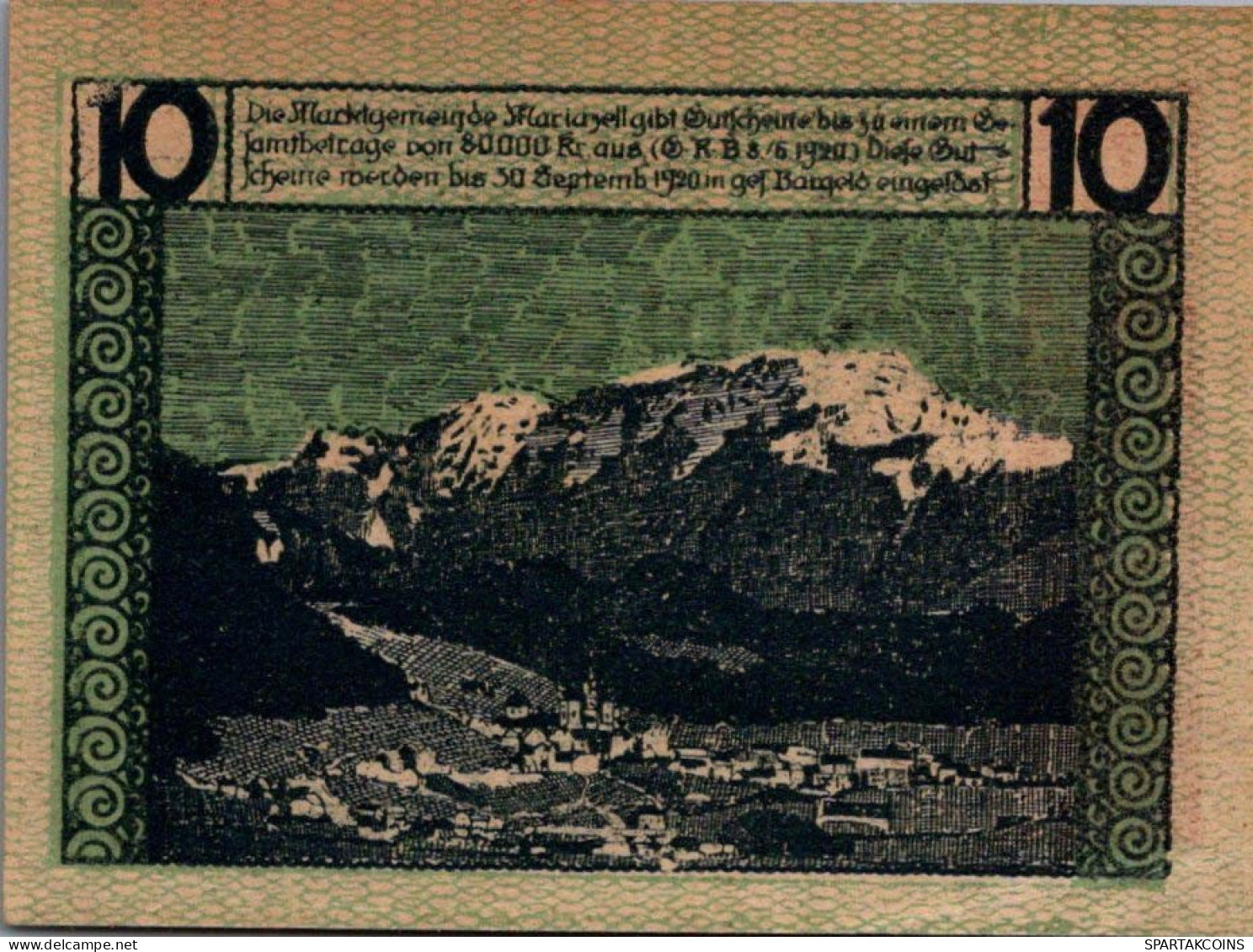 10 HELLER 1920 Stadt MARIAZELL Styria Österreich Notgeld Papiergeld Banknote #PG932 - [11] Local Banknote Issues