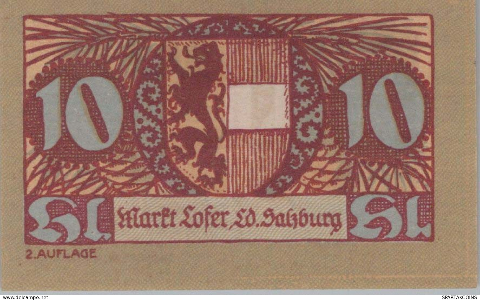 10 HELLER 1920 Stadt LOFER Salzburg Österreich Notgeld Banknote #PD827 - [11] Emissions Locales