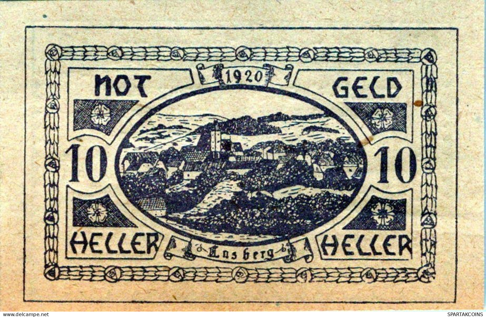 10 HELLER 1920 Stadt LASBERG Oberösterreich Österreich Notgeld Papiergeld Banknote #PG598 - [11] Local Banknote Issues