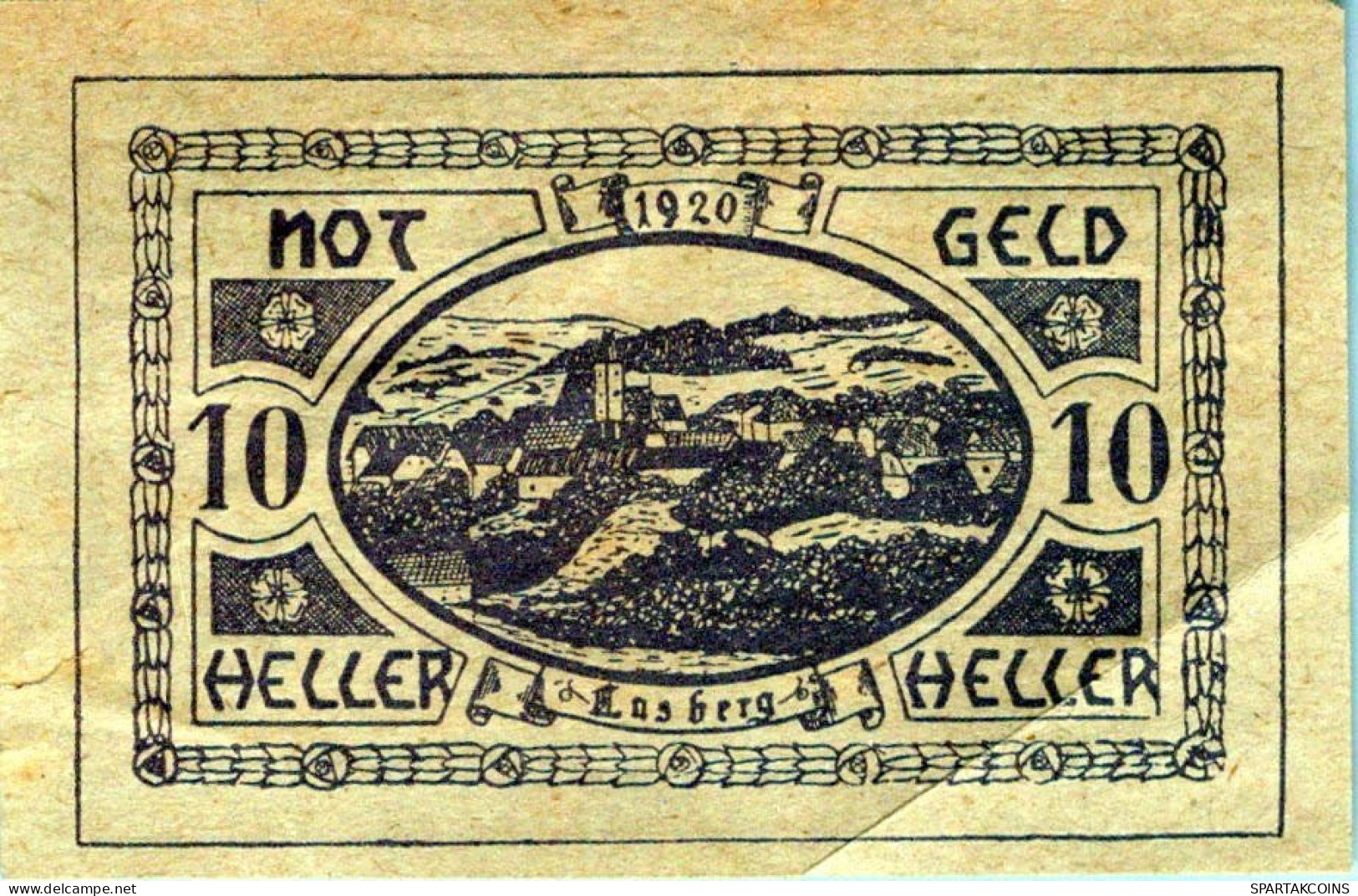 10 HELLER 1920 Stadt LASBERG Oberösterreich Österreich Notgeld Banknote #PD788 - [11] Local Banknote Issues