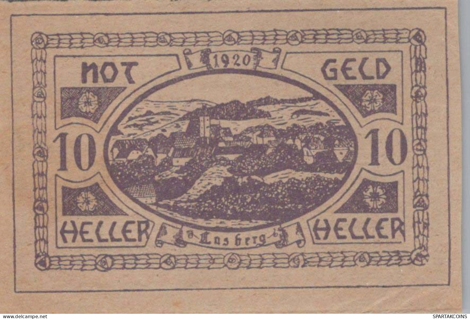 10 HELLER 1920 Stadt LASBERG Oberösterreich Österreich Notgeld Banknote #PD772 - [11] Emissions Locales