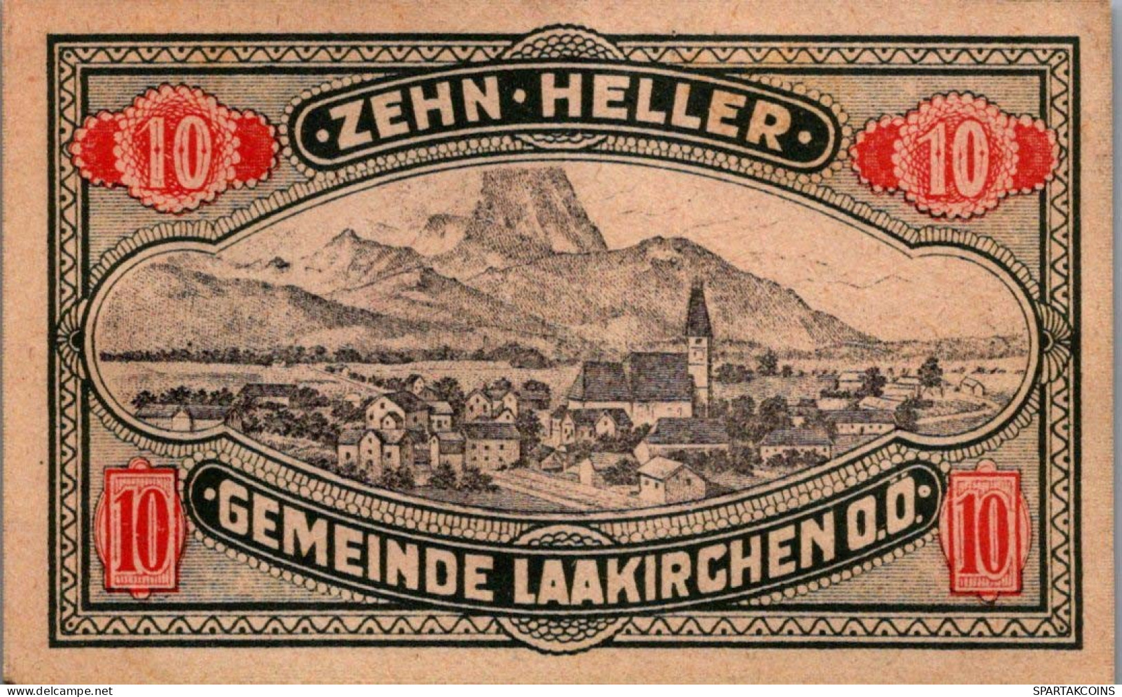 10 HELLER 1920 Stadt LAAKIRCHEN Oberösterreich Österreich Notgeld Papiergeld Banknote #PG929 - [11] Local Banknote Issues