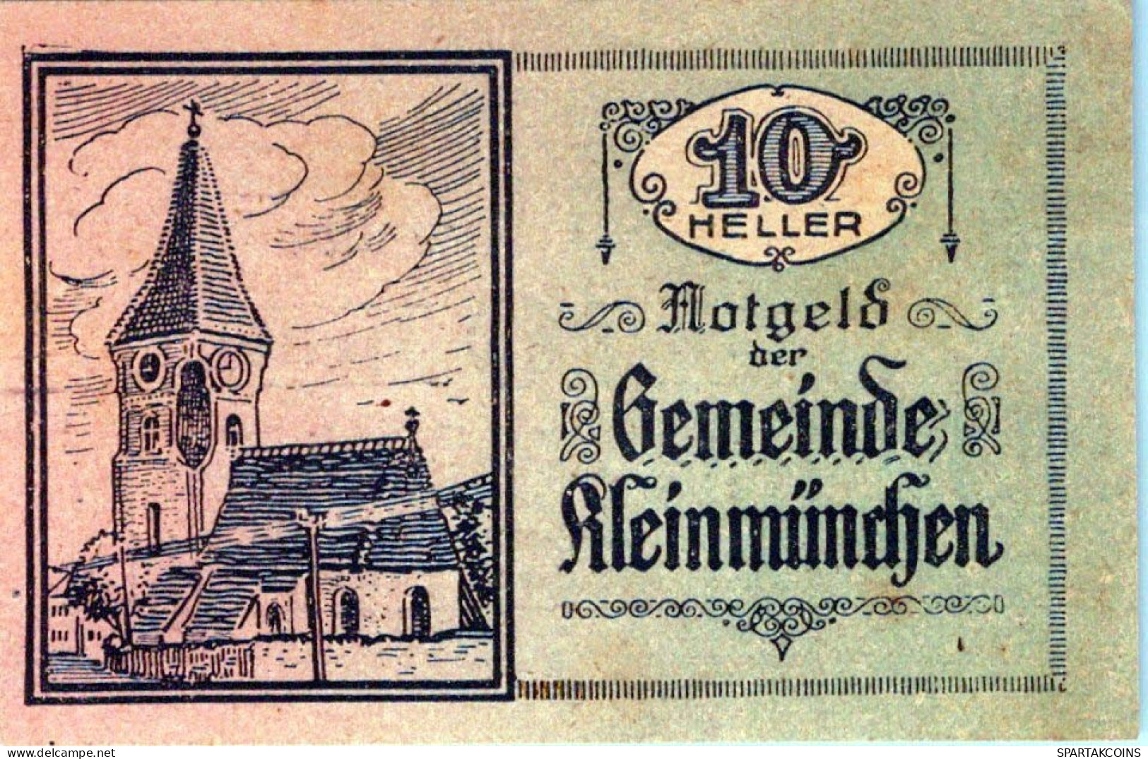 10 HELLER 1920 Stadt KLEINMÜNCHEN Oberösterreich Österreich Notgeld #PD708 - [11] Lokale Uitgaven