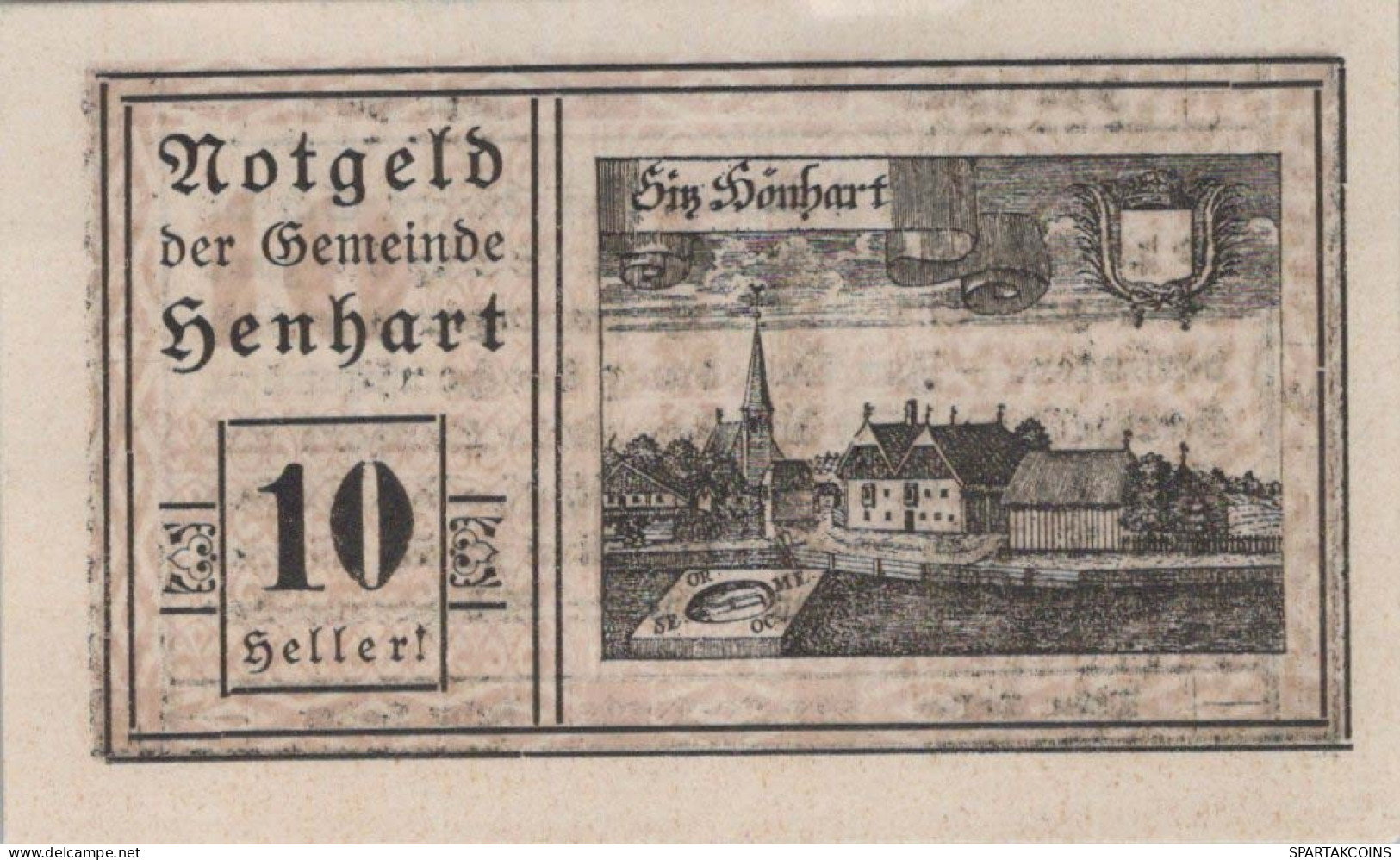 10 HELLER 1920 Stadt HENHART Oberösterreich Österreich Notgeld Papiergeld Banknote #PG885 - Lokale Ausgaben