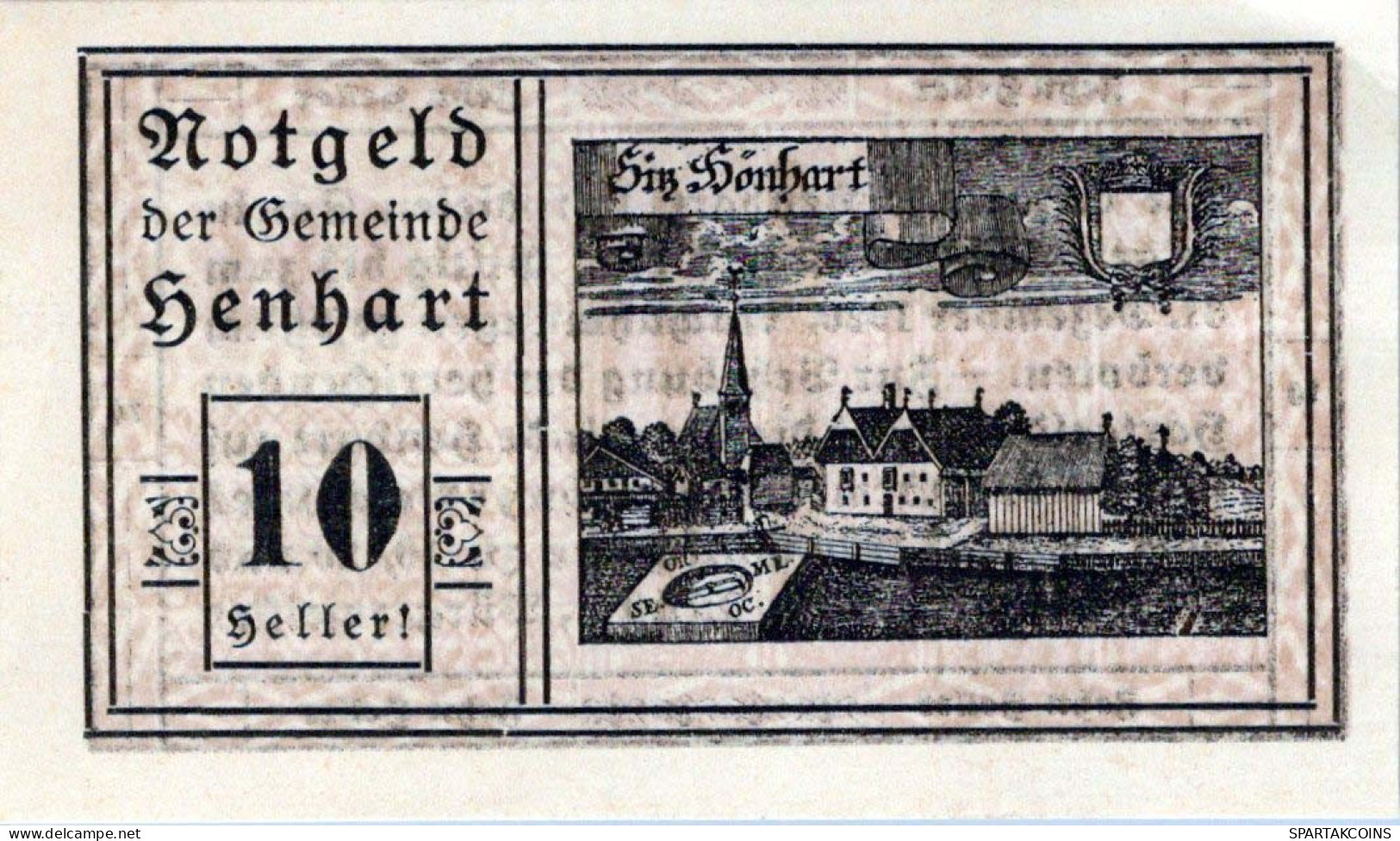 10 HELLER 1920 Stadt HENHART Oberösterreich Österreich Notgeld Banknote #PD601 - [11] Local Banknote Issues