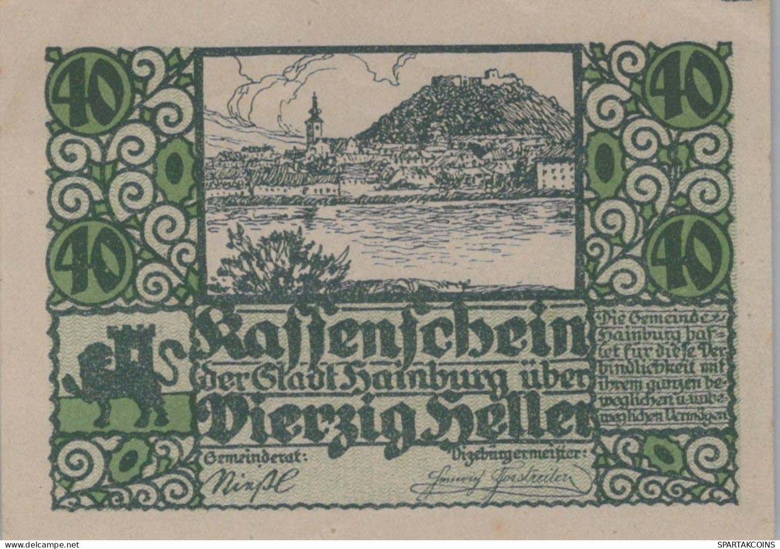 10 HELLER 1920 Stadt HAINBURG AN DER DONAU Niedrigeren Österreich #PD608 - [11] Local Banknote Issues