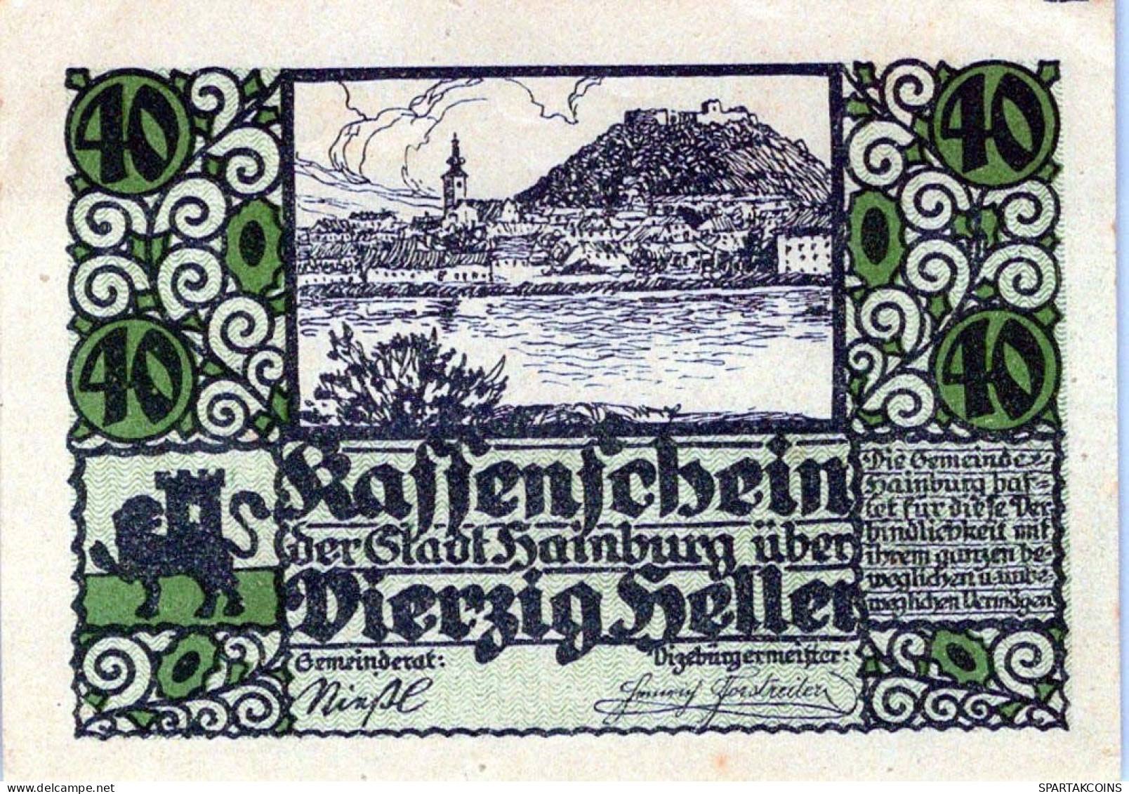 10 HELLER 1920 Stadt HAINBURG AN DER DONAU Niedrigeren Österreich #PD608 - [11] Emissions Locales