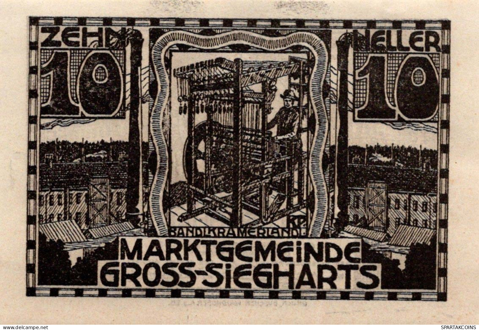 10 HELLER 1920 Stadt GROSS-SIEGHARTS Niedrigeren Österreich Notgeld Papiergeld Banknote #PG836 - Lokale Ausgaben